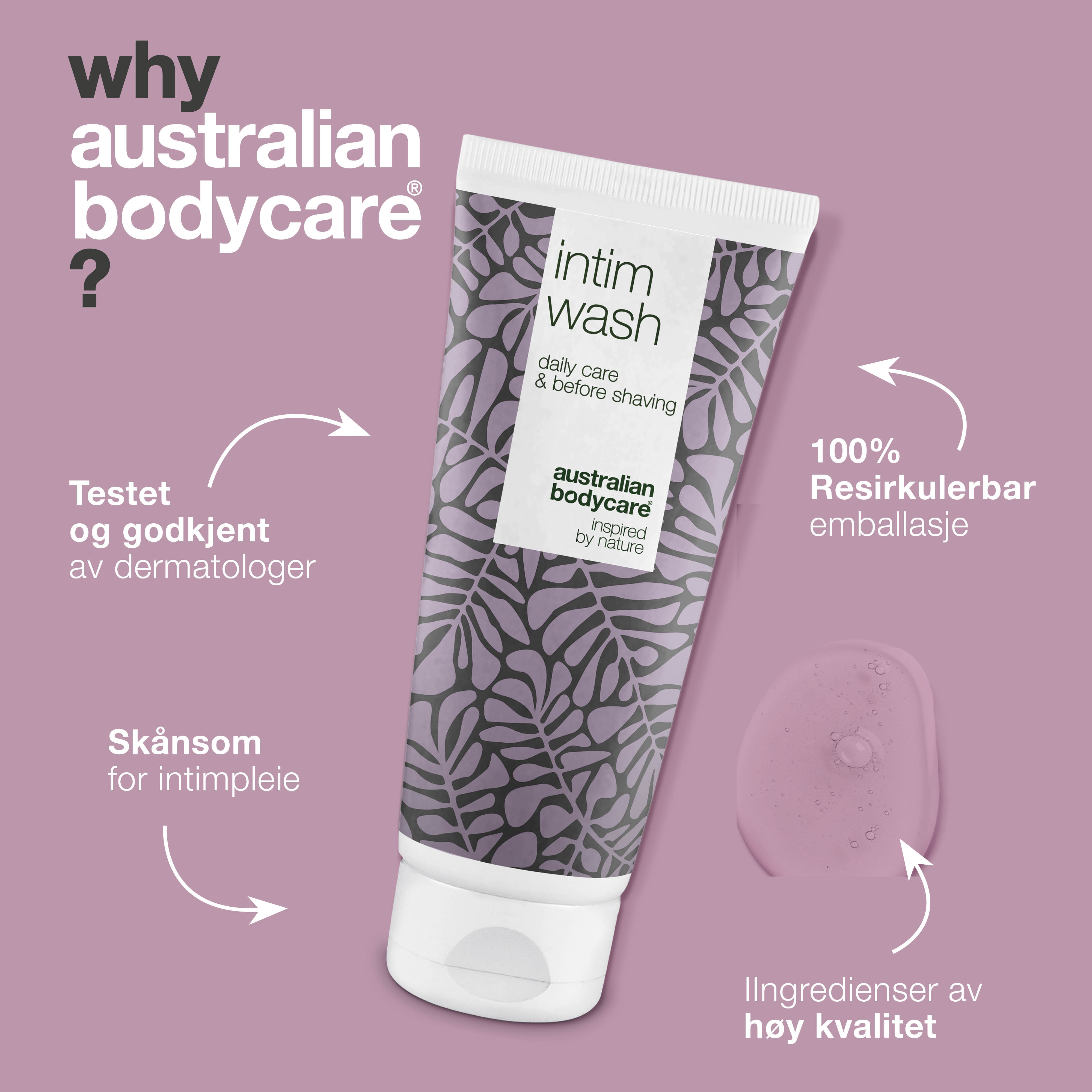 Intimsæbe til daglig vask og intimpleje — Intim sæbe mod lugtgener, kløe og svie i intimområdet