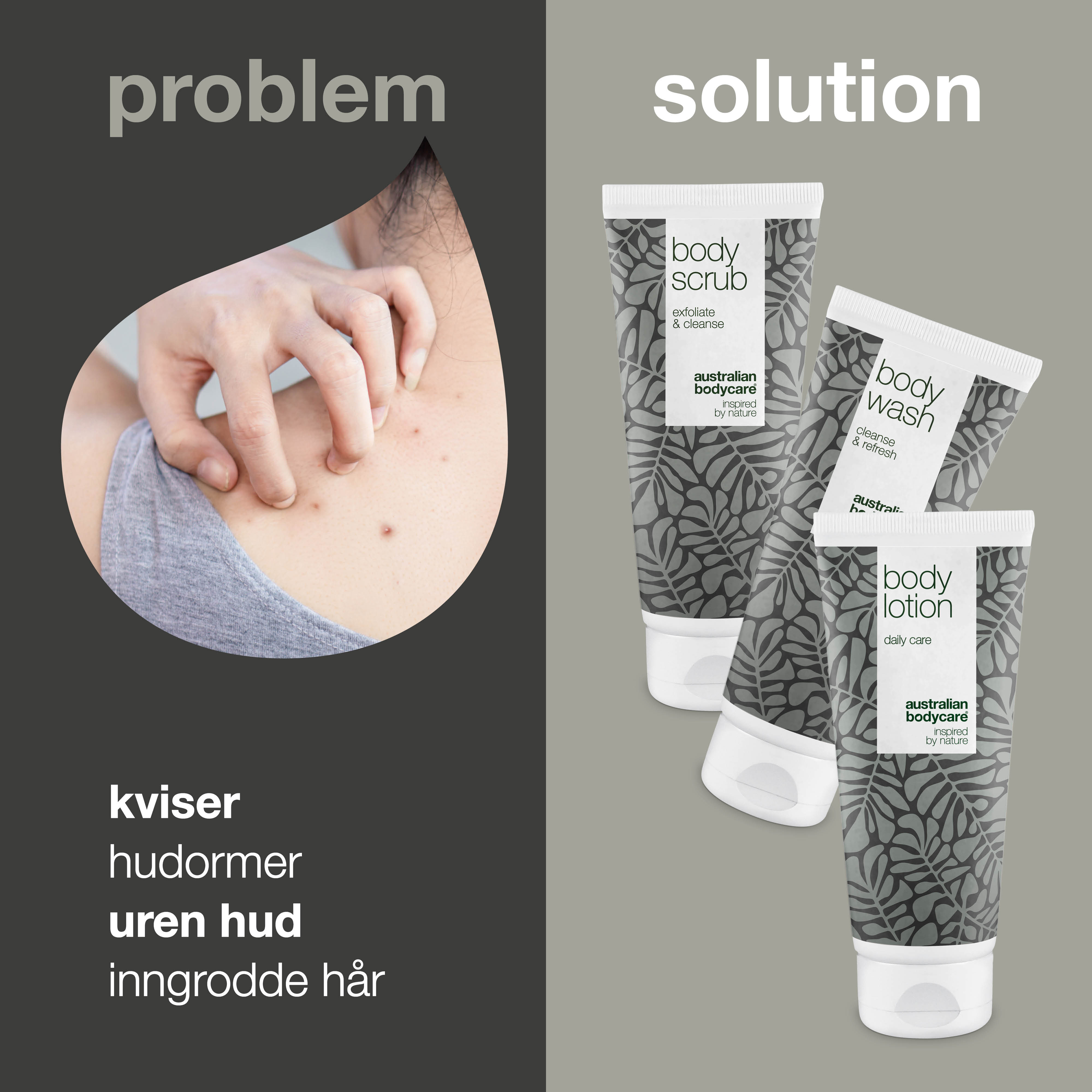 Pakke til eksfoliering — 3 produkter til dybderens af talgknopper og uren hud på kroppen