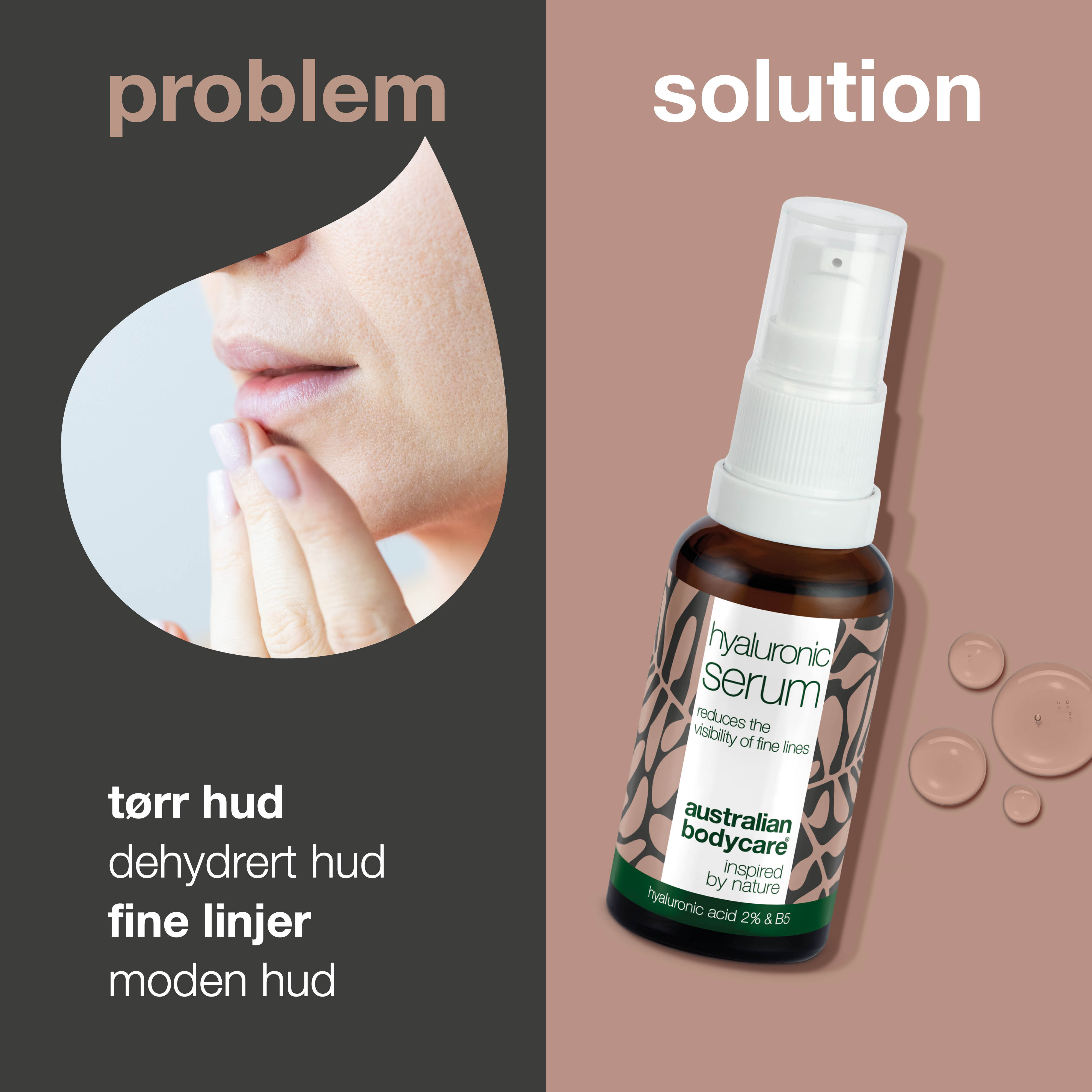 Hyaluronsyre Serum for glød og fine linjer — Med Hyaluronsyre 2% & B5 vitamin til minimering af fine linjer og dybe furer