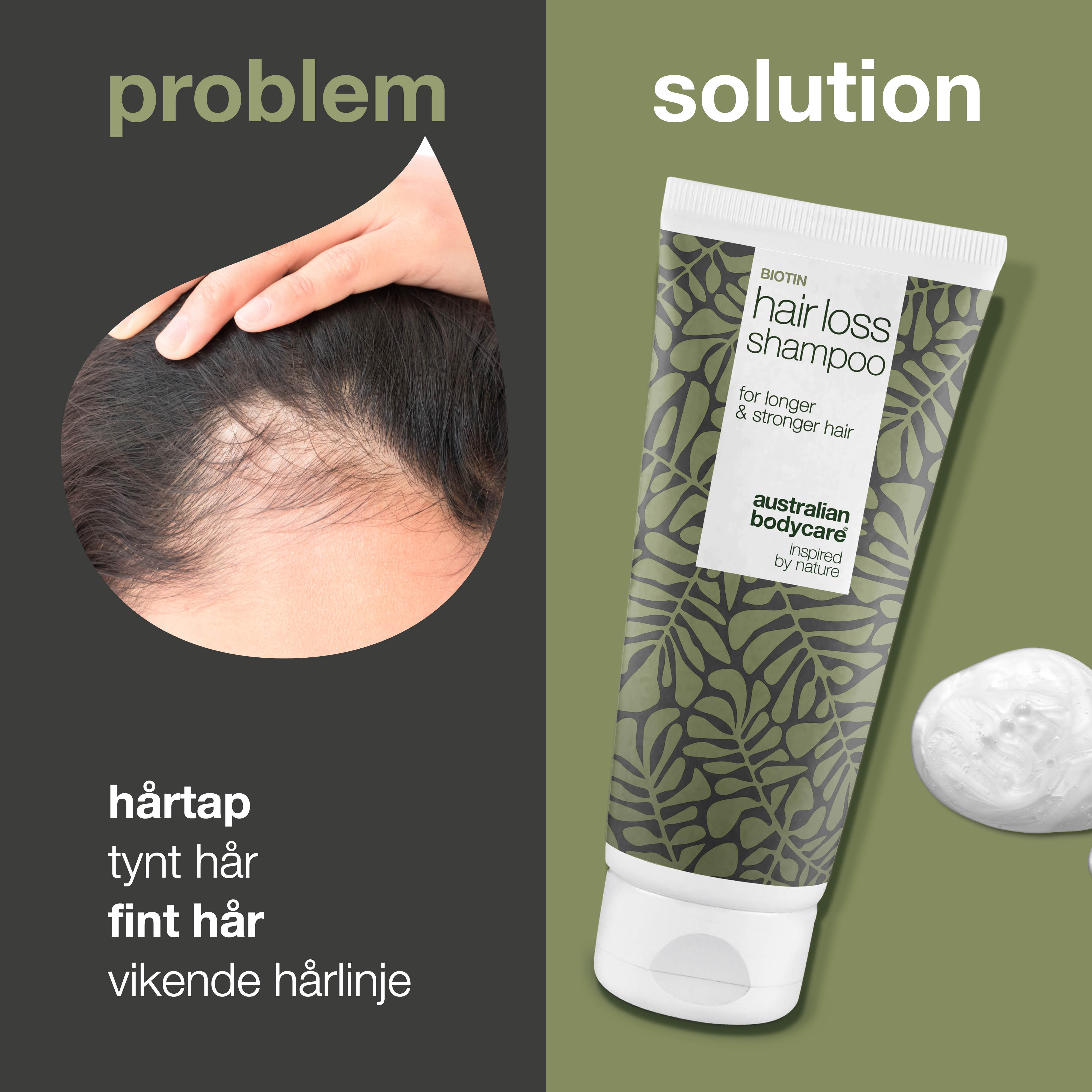 Shampoo med Biotin og Capilia Longa til fint hår — Tea Tree Shampoo til pleje ved hårtab og udtynding
