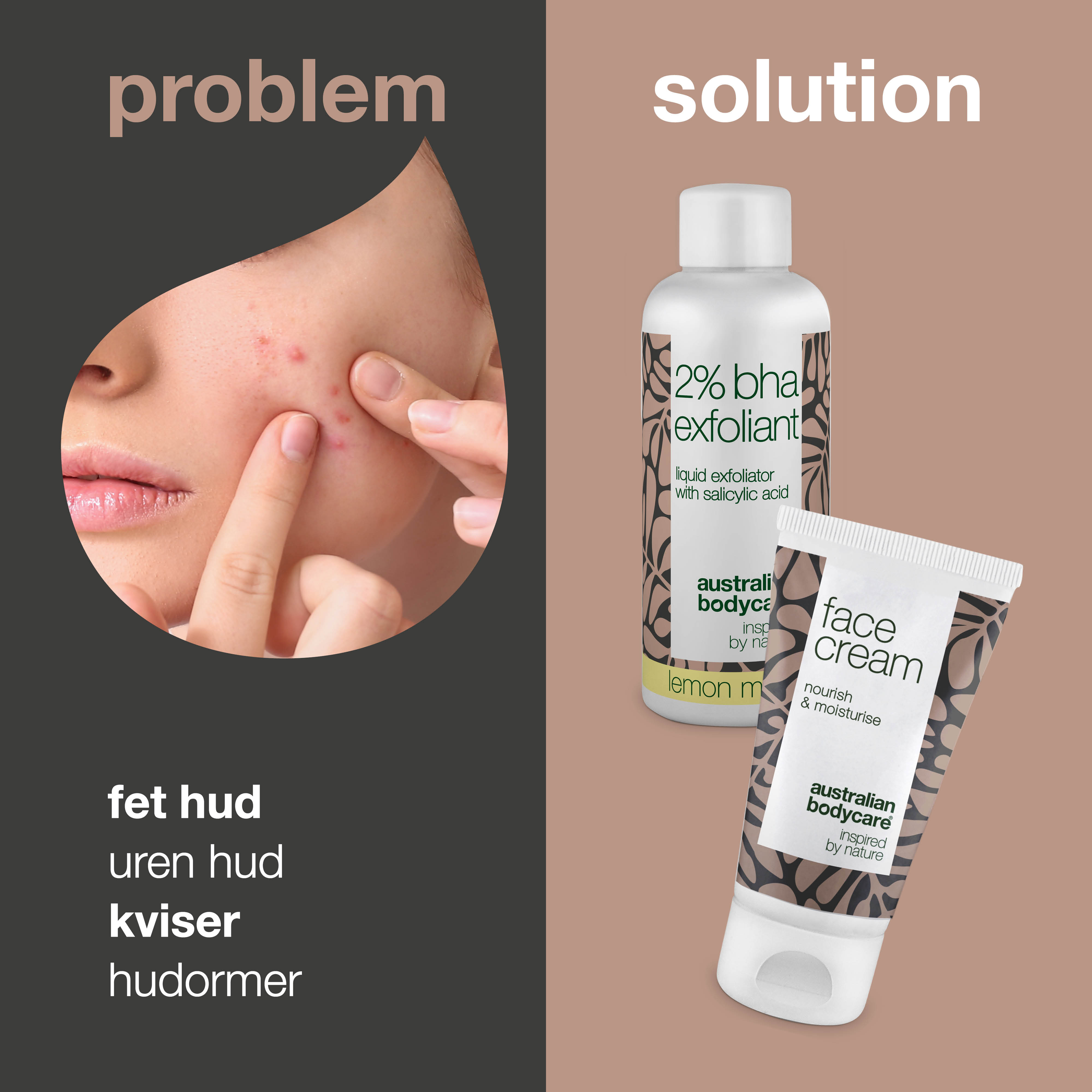 BHA salicylsyre sæt 2 produkter — Modvirker og forebygger fedtet og uren hud