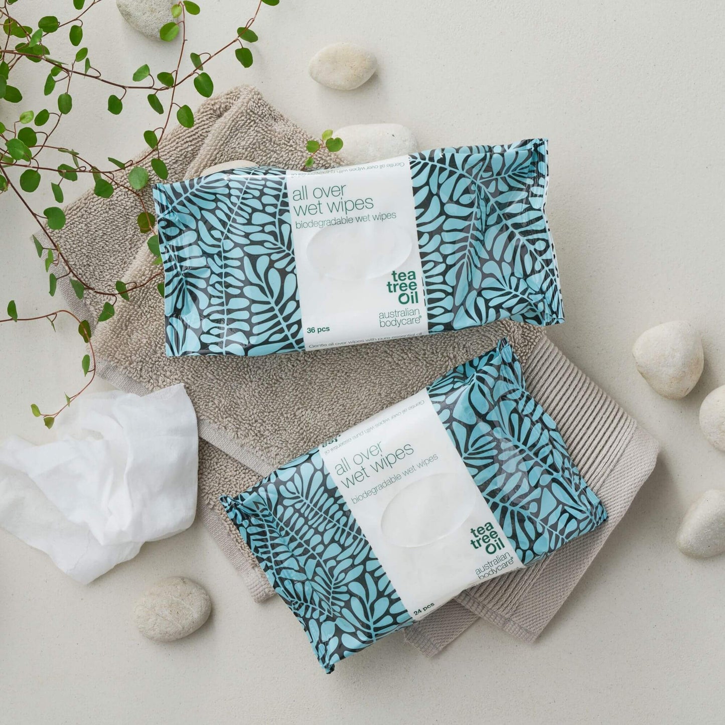 Tea Tree Oil Våtservietter voksne (36 stk.) - Et effektivt produkt til å rense & oppfriske huden