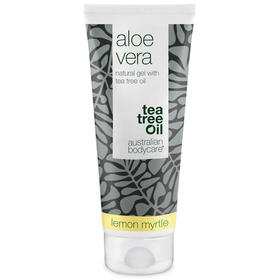 Aloe Vera Gel med Tea Tree Oil - Kløestillende og avkjølende gelé mot irritert hud, solbrent hud og smårifter