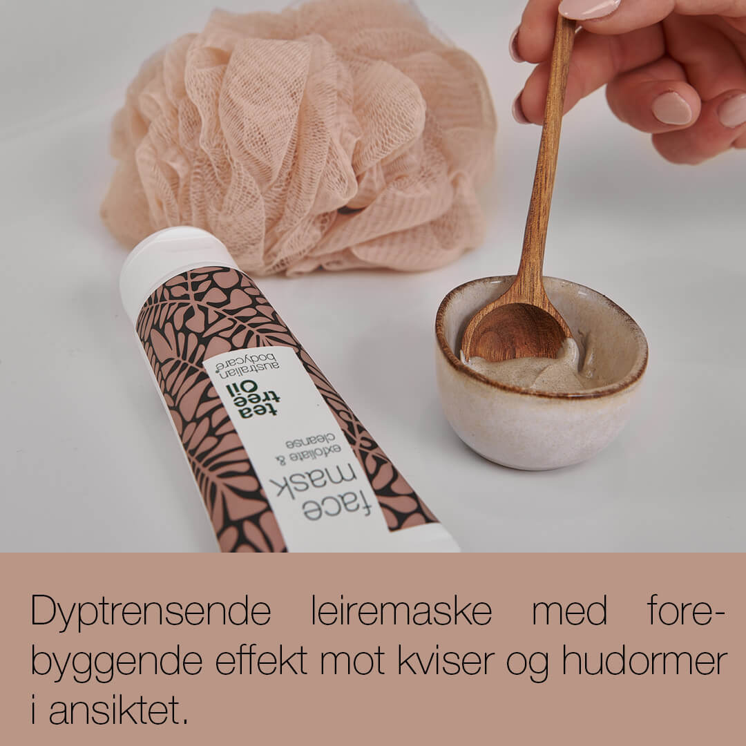 Ansiktsmaske mot kviser og uren hud - Dyprensende ansiktsmaske med Tea Tree Oil mot hudormer og kviser