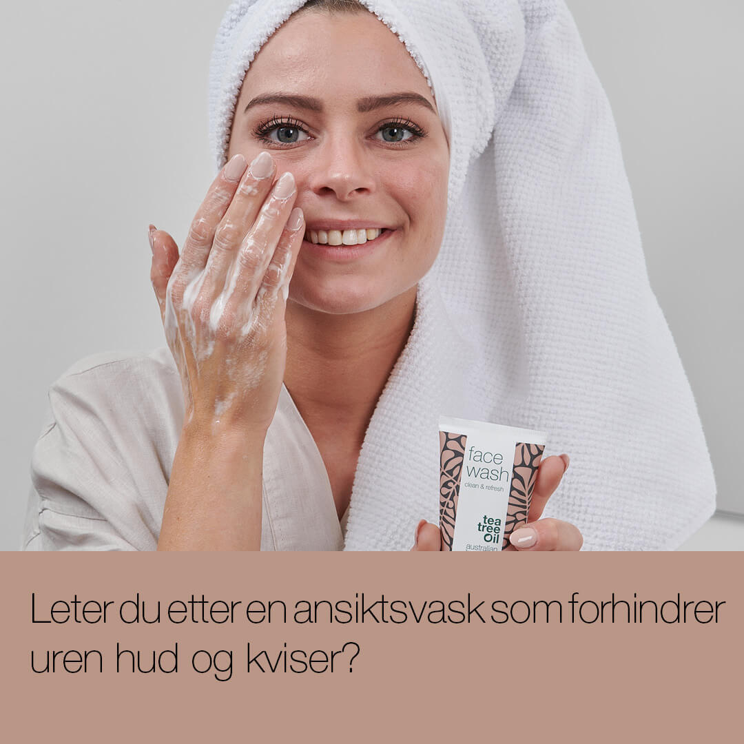 Ansiktsrens med Tea Tree Oil - Daglig ansiktsrens mot fet hud, kviser og uren hud