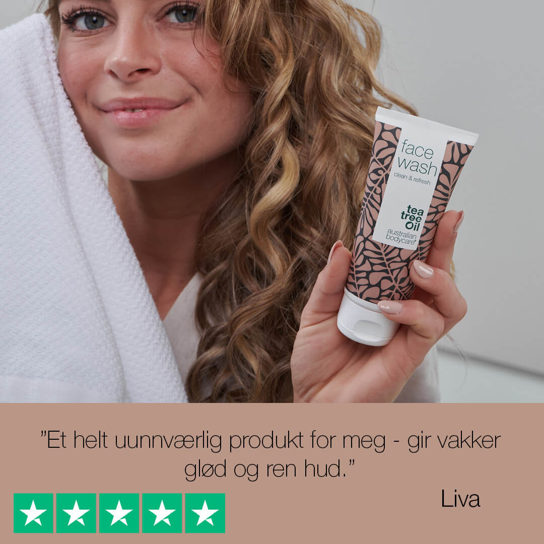 Ansiktsrens med Tea Tree Oil - Daglig ansiktsrens mot fet hud, kviser og uren hud