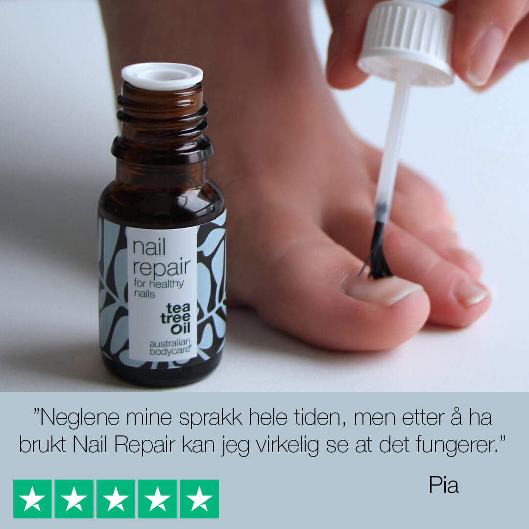 Negleolje med Tea Tree Oil - Neglepleie til misfargede, sprukne og ru negler