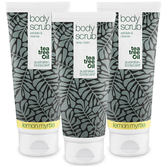 3 Body Scrub  — pakketilbud - Pakketilbud med 3 body scrubs (200 ml): Tea Tree Oil, Lemon Myrtle og Mint