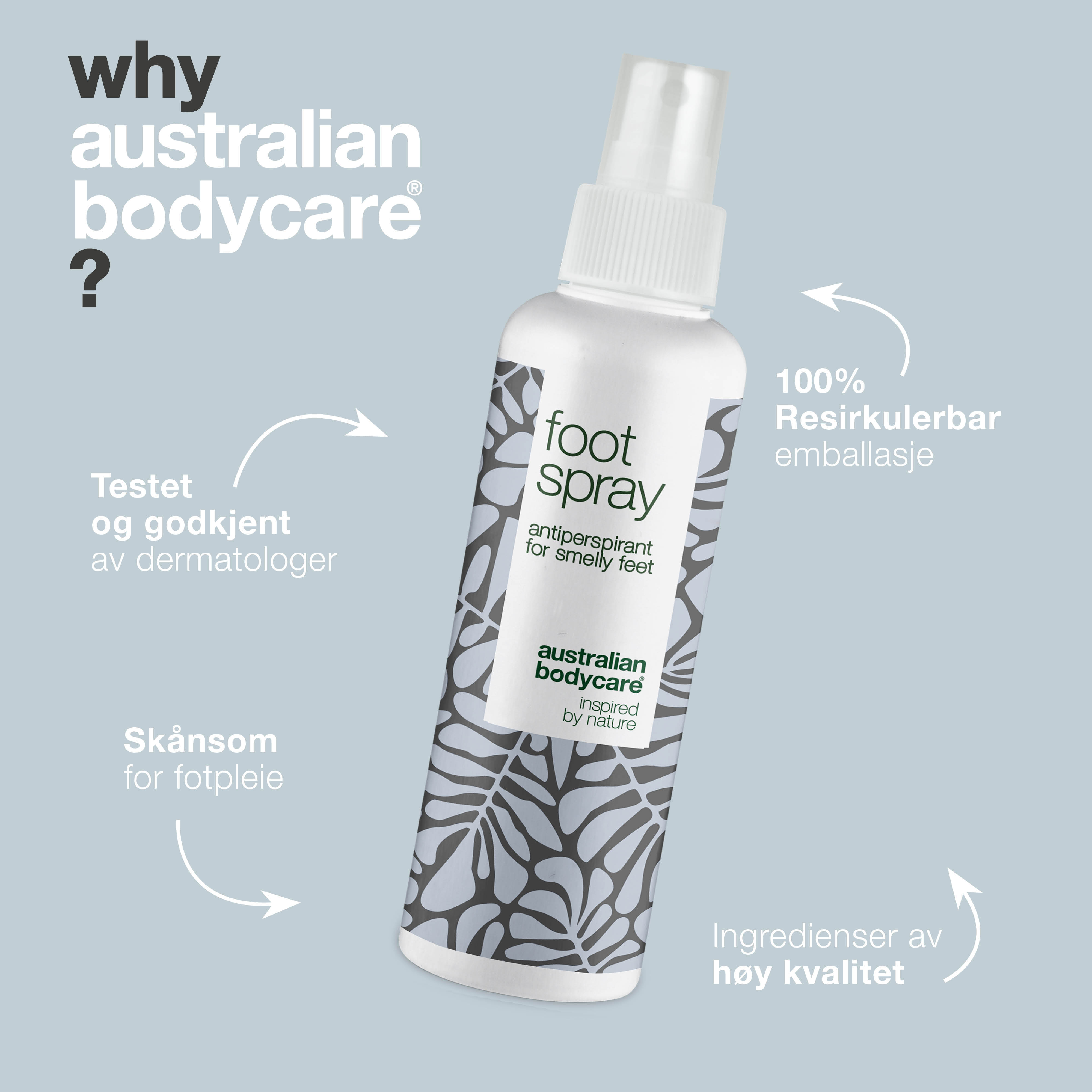 Fodspray mod sure tæer — Antiperspirant mod sure tæer og fødder