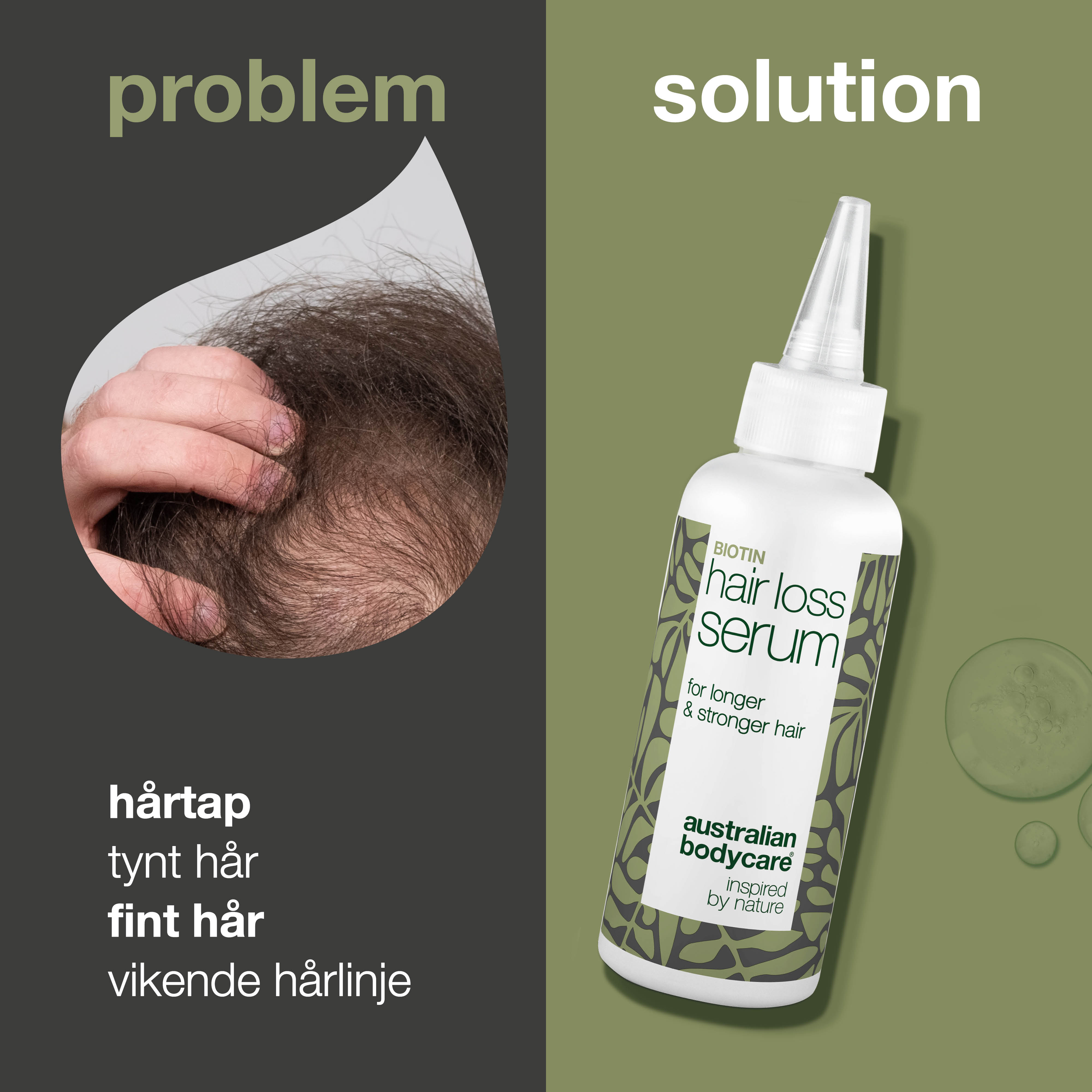 Hårtabsserum med Biotin og Capilia Longa — Serum til pleje ved hårtab, fint hår og udtynding