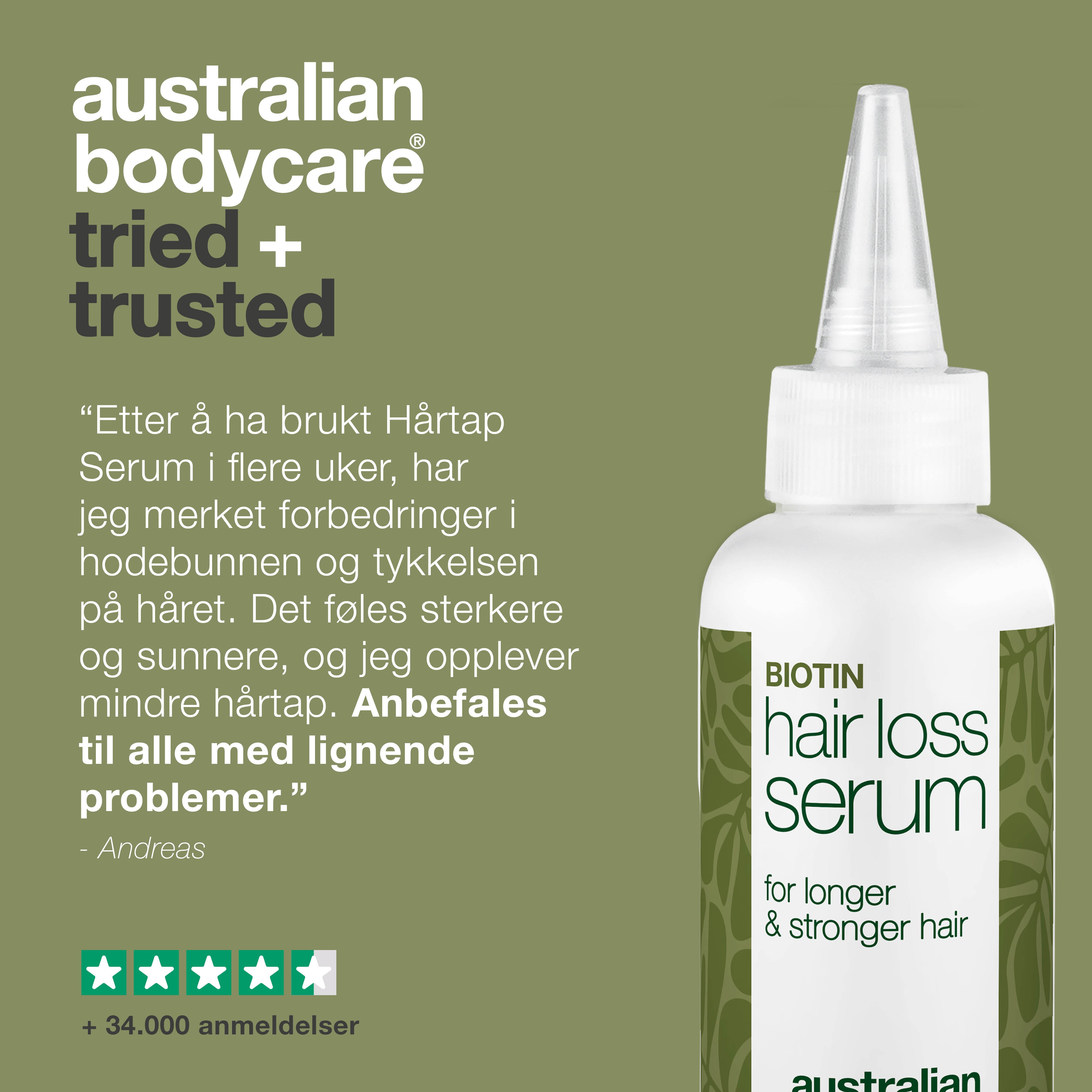 Hårserum med biotin, Capilia Longa & koffein. Styrker tynt hår og pleier hodebunnen for sunnere hårvekst!
