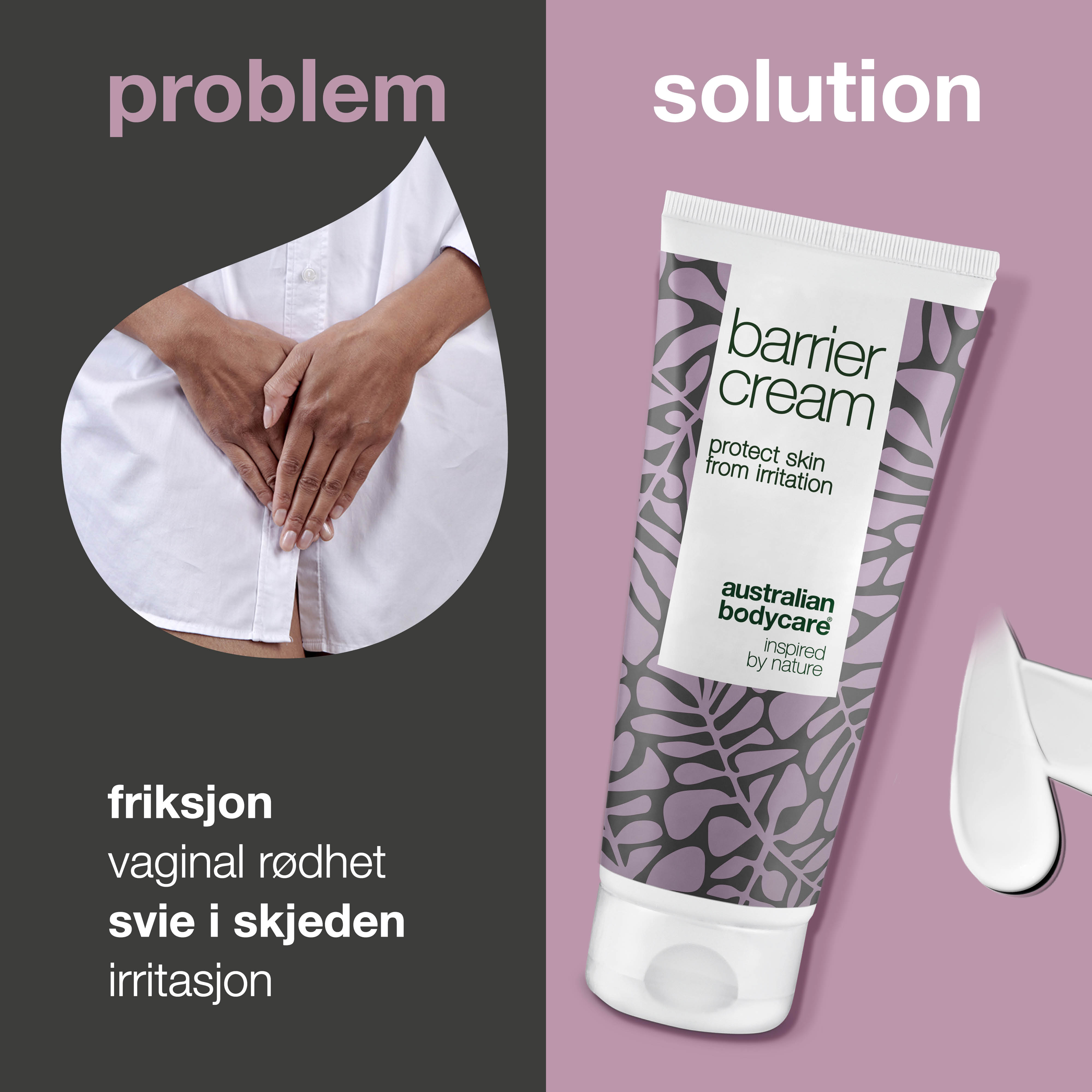 Barrierecreme mod rødme og svie — Beskytter intimområdet mod irritation, fugt og friktion