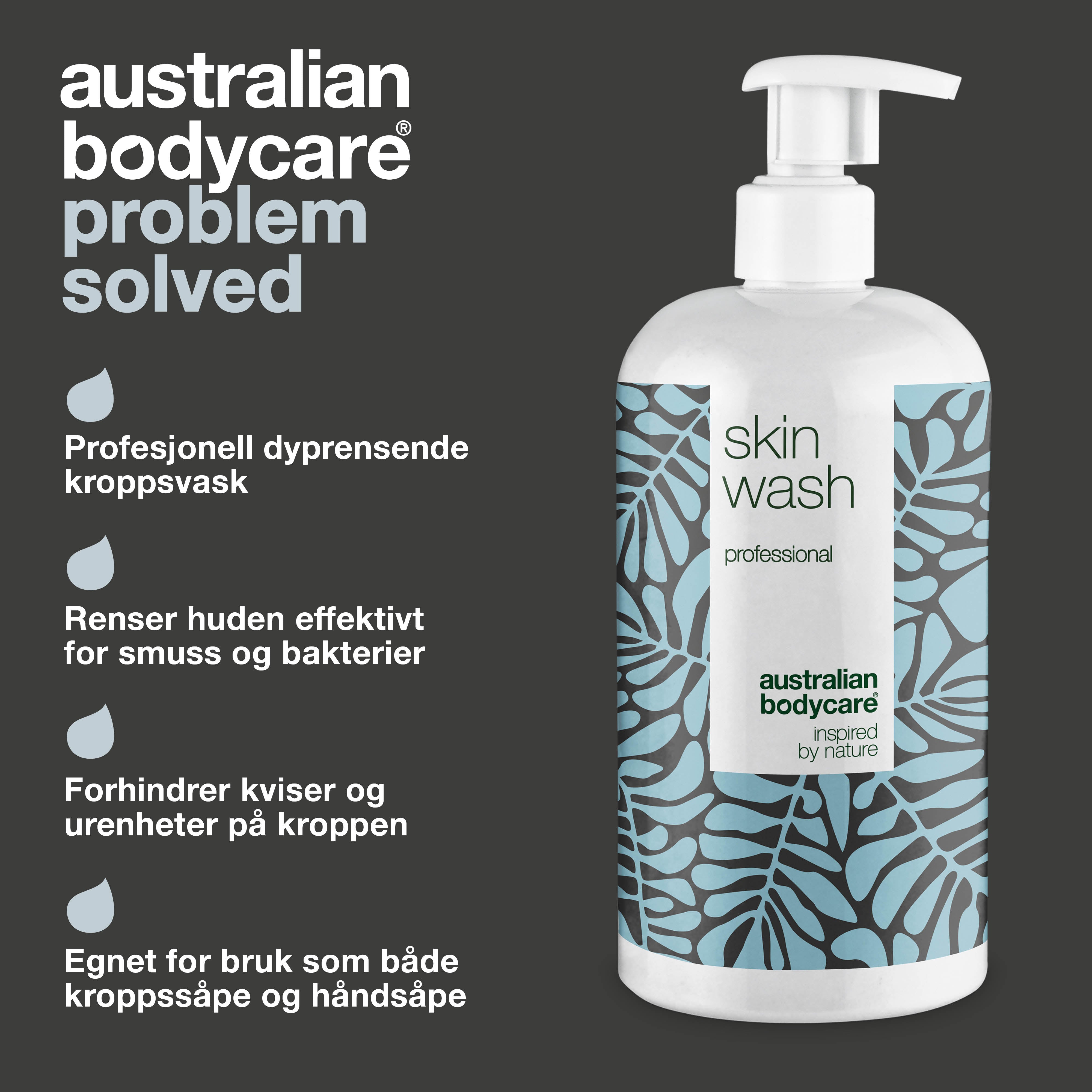 Professionel Skin Wash med Tea Tree Oil — Professionel showergel mod bumser og uren hud