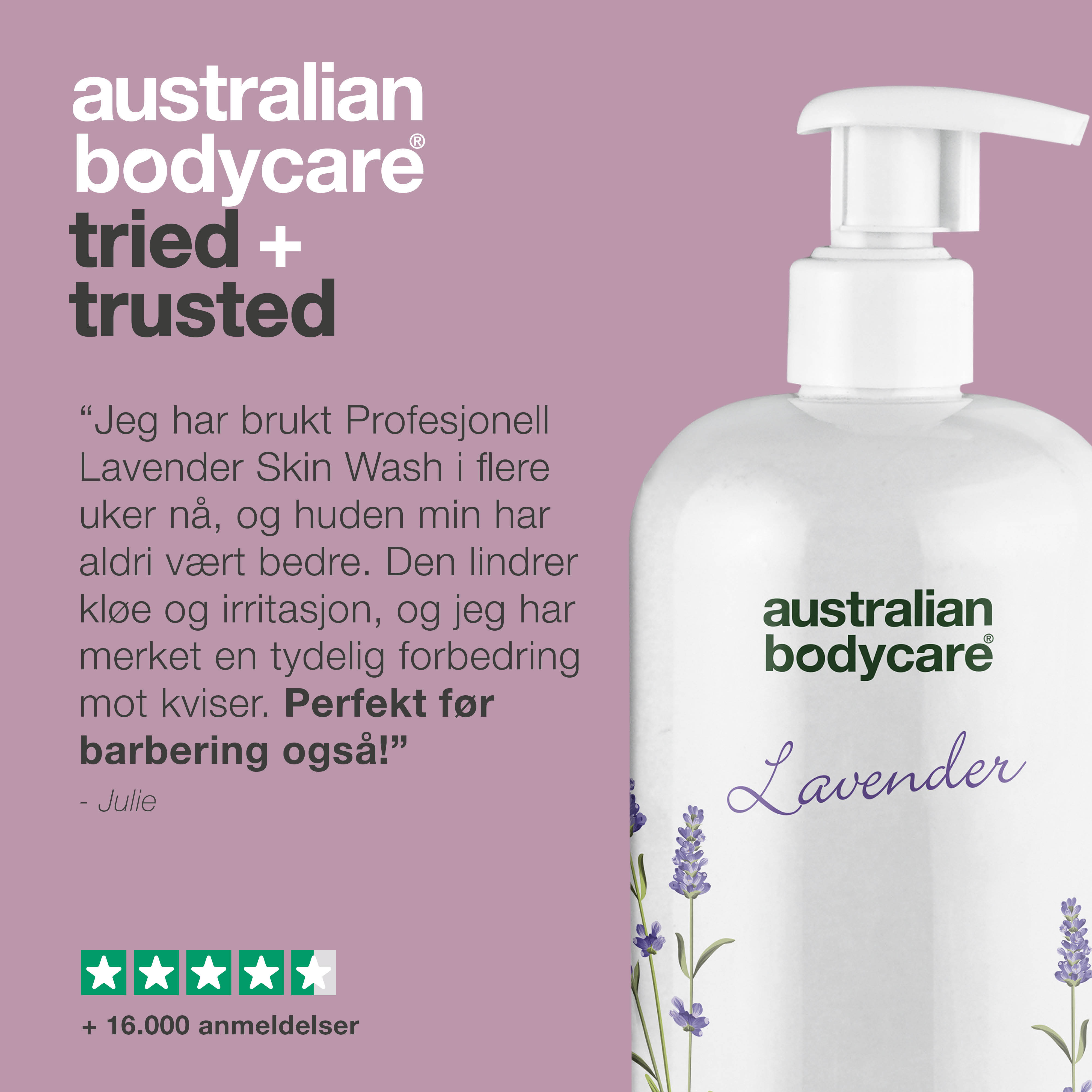 Professionel Lavendel Skin Wash — Professionel Showergel med Tea Tree Oil og Lavendel til daglig kropsvask