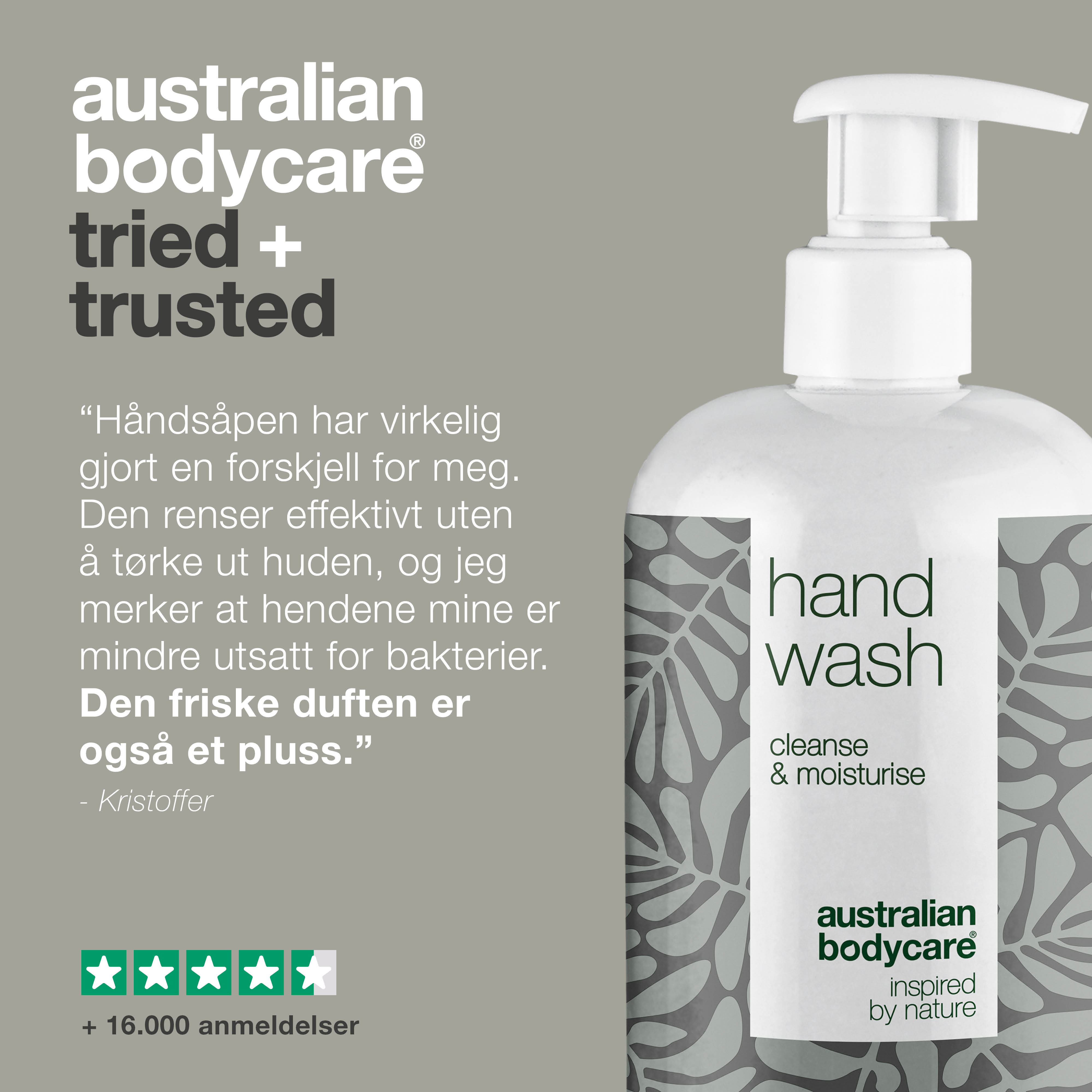 Håndsæbe med Tea Tree Oil til tørre hænder —  Flydende håndsæbe fjerner effektivt bakterier og snavs