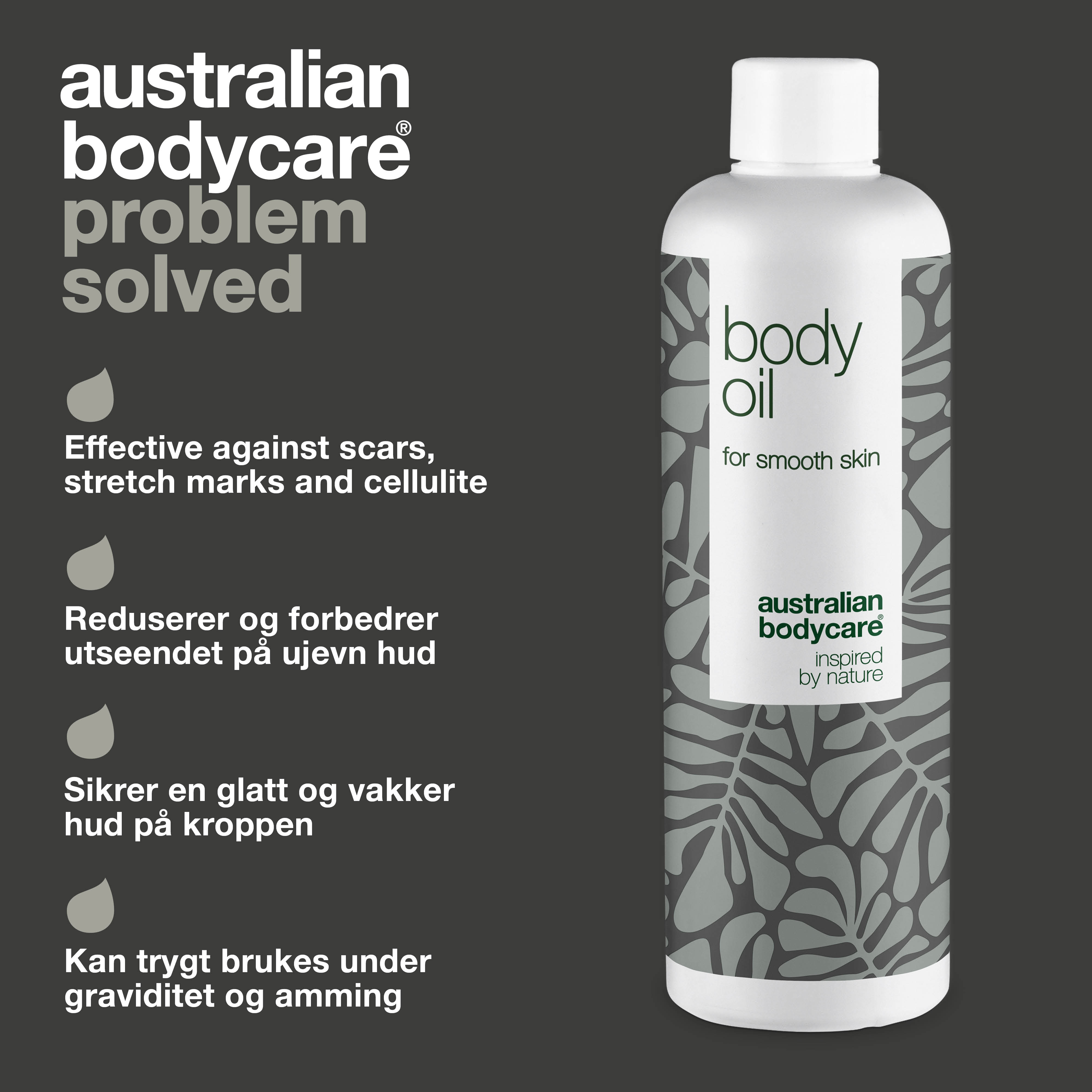 Body Oil – Reduserer strekkmerker, arr og pigmentflekker — Body Oil reduserer strekkmerker, arr og pigmentflekker. Med mandelolje, squalane og vitamin E for fuktet, myk og elastisk hud.