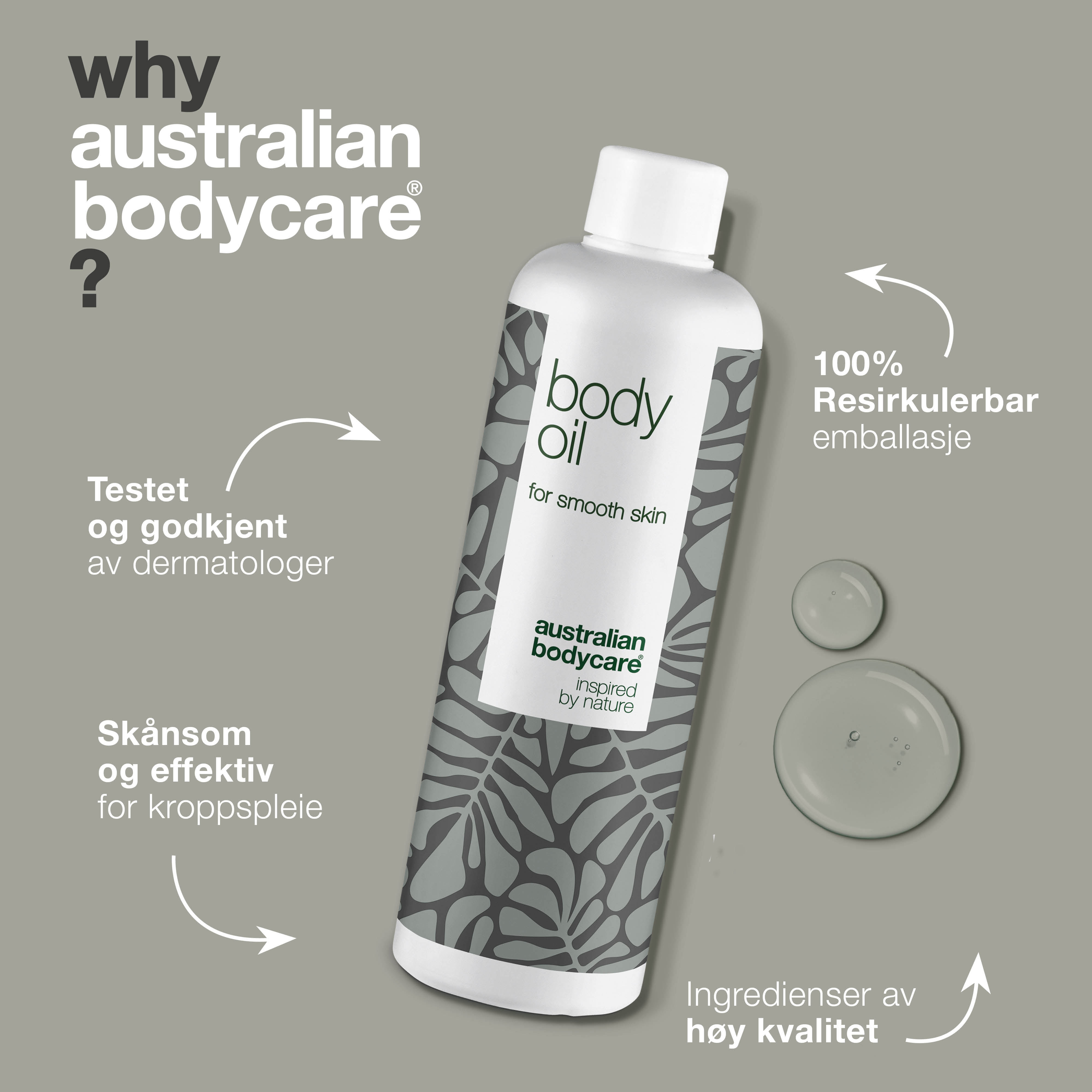 Body Oil – Reduserer strekkmerker, arr og pigmentflekker — Body Oil reduserer strekkmerker, arr og pigmentflekker. Med mandelolje, squalane og vitamin E for fuktet, myk og elastisk hud.