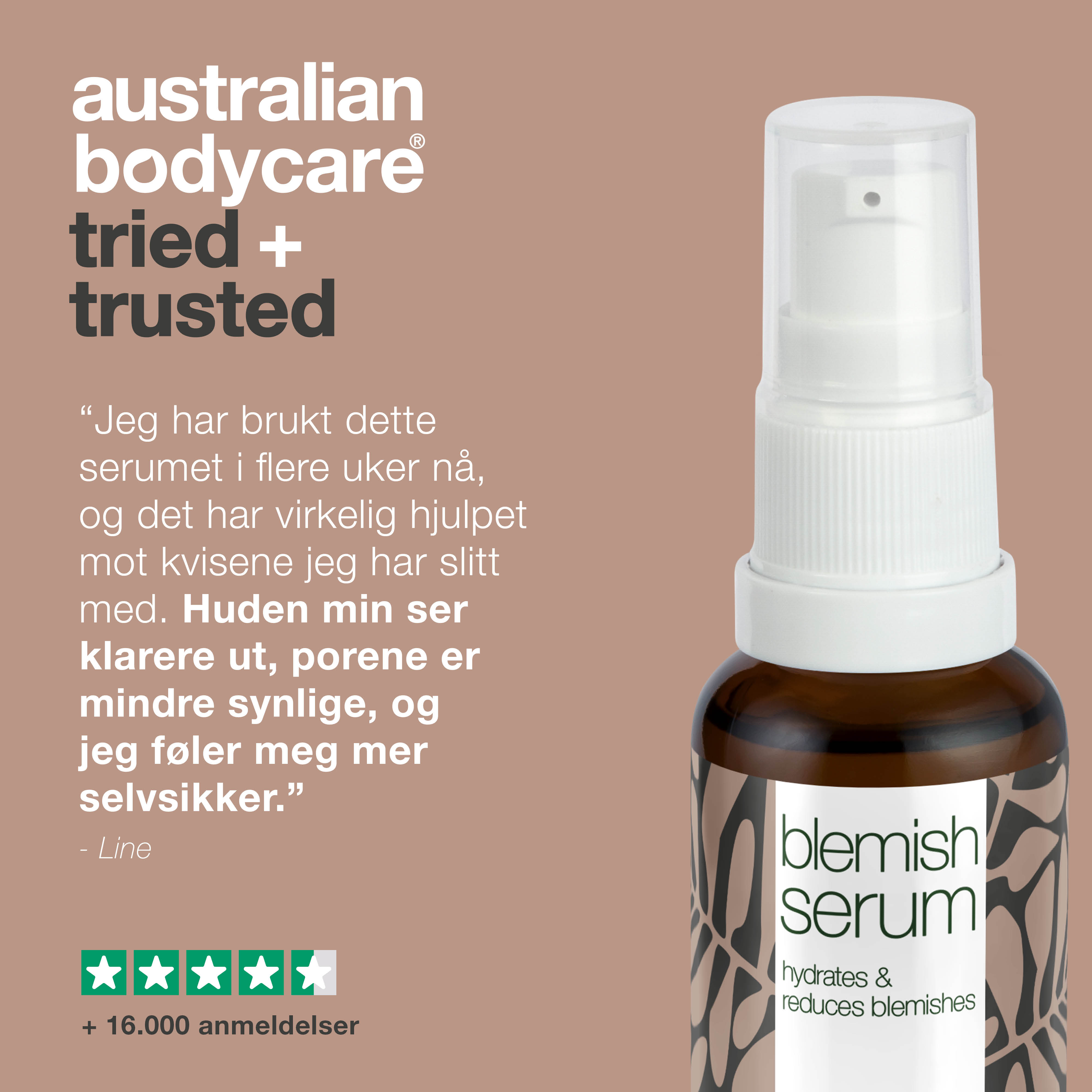 Niacinamide serum til bumser og uren hud — Med Niacinamid 10%, Zink 1% og Tea Tree Oil til uren & fedtet hud