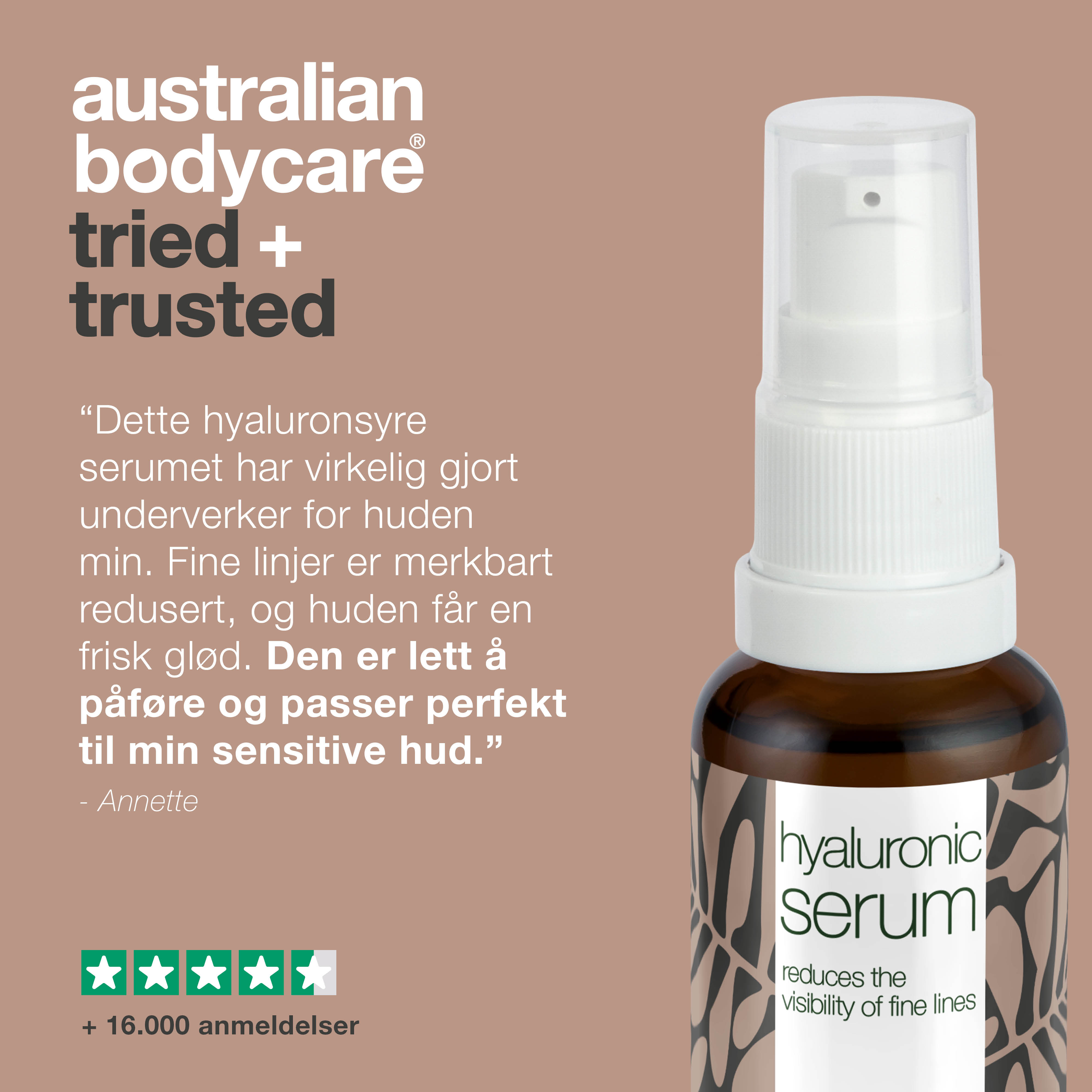Hyaluronsyre Serum for glød og fine linjer — Med Hyaluronsyre 2% & B5 vitamin til minimering af fine linjer og dybe furer