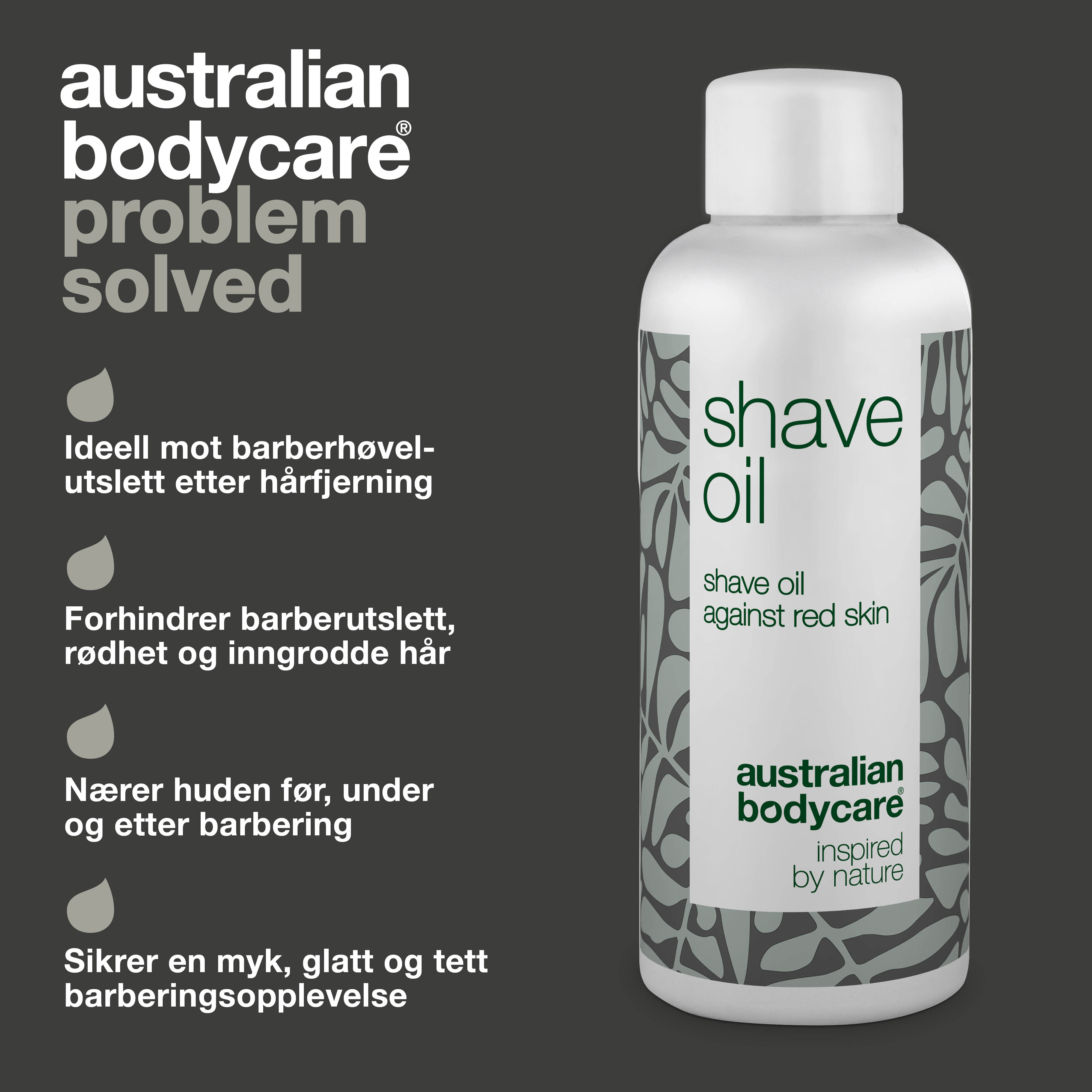 Barberolie mod røde knopper og indgroede hår — Mod irritation, rødme og barberknopper på kroppen