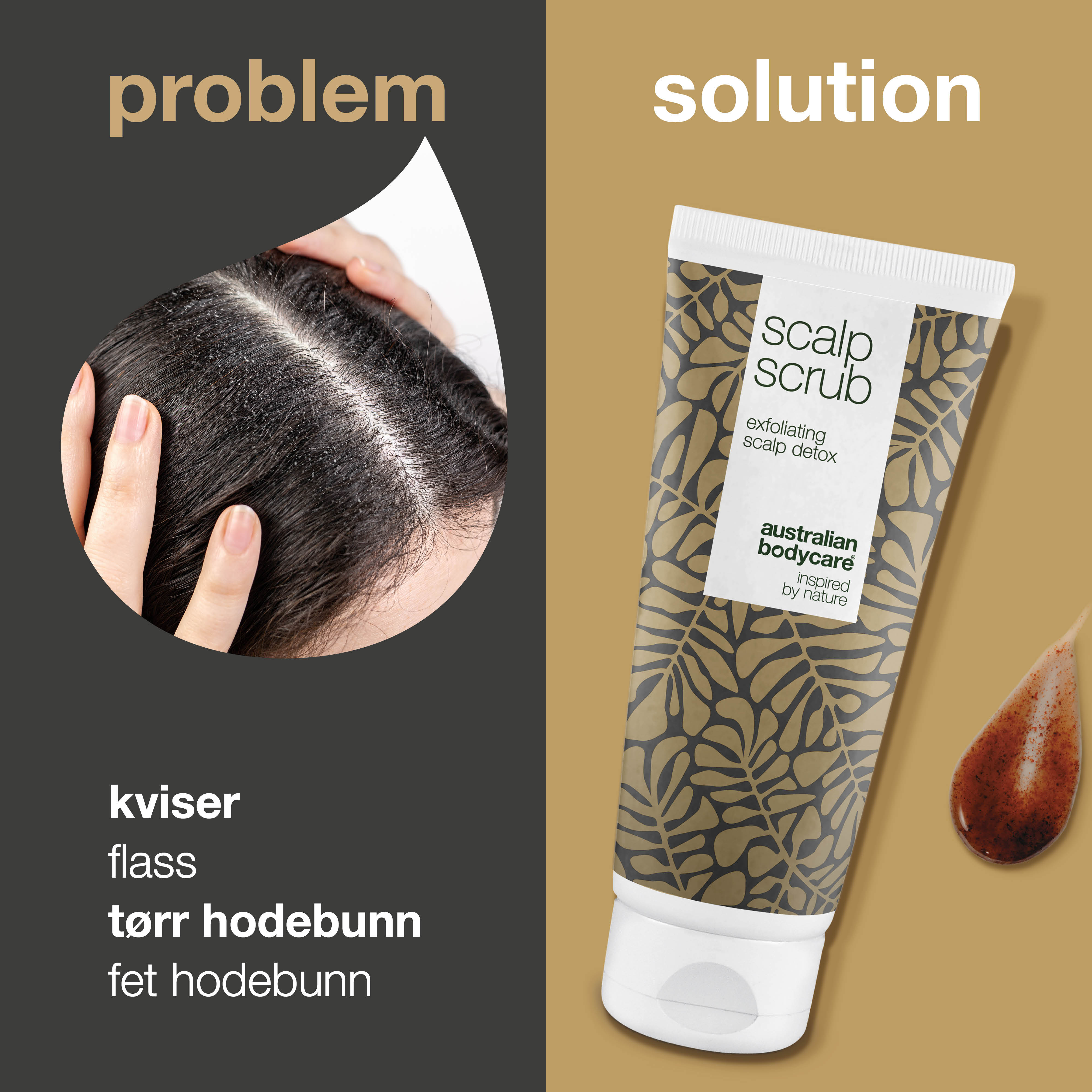 Eksfolierende Scalp Scrub — hovedbundsscrub til bumser, skæl eller fedtet hovedbund