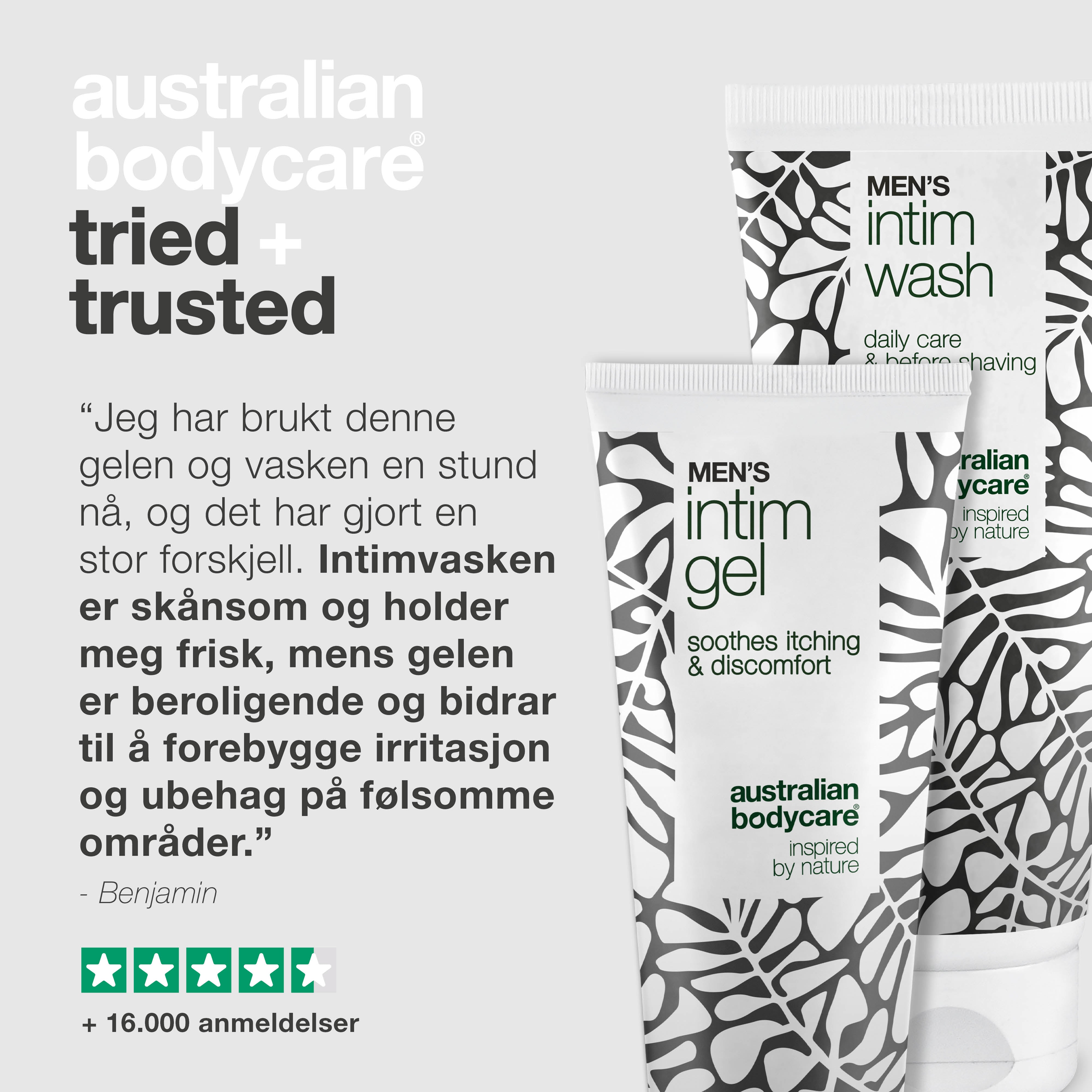 Australian Bodycare Gelé & Såpe — Mot kløe ved penis, i skrittet og lysken