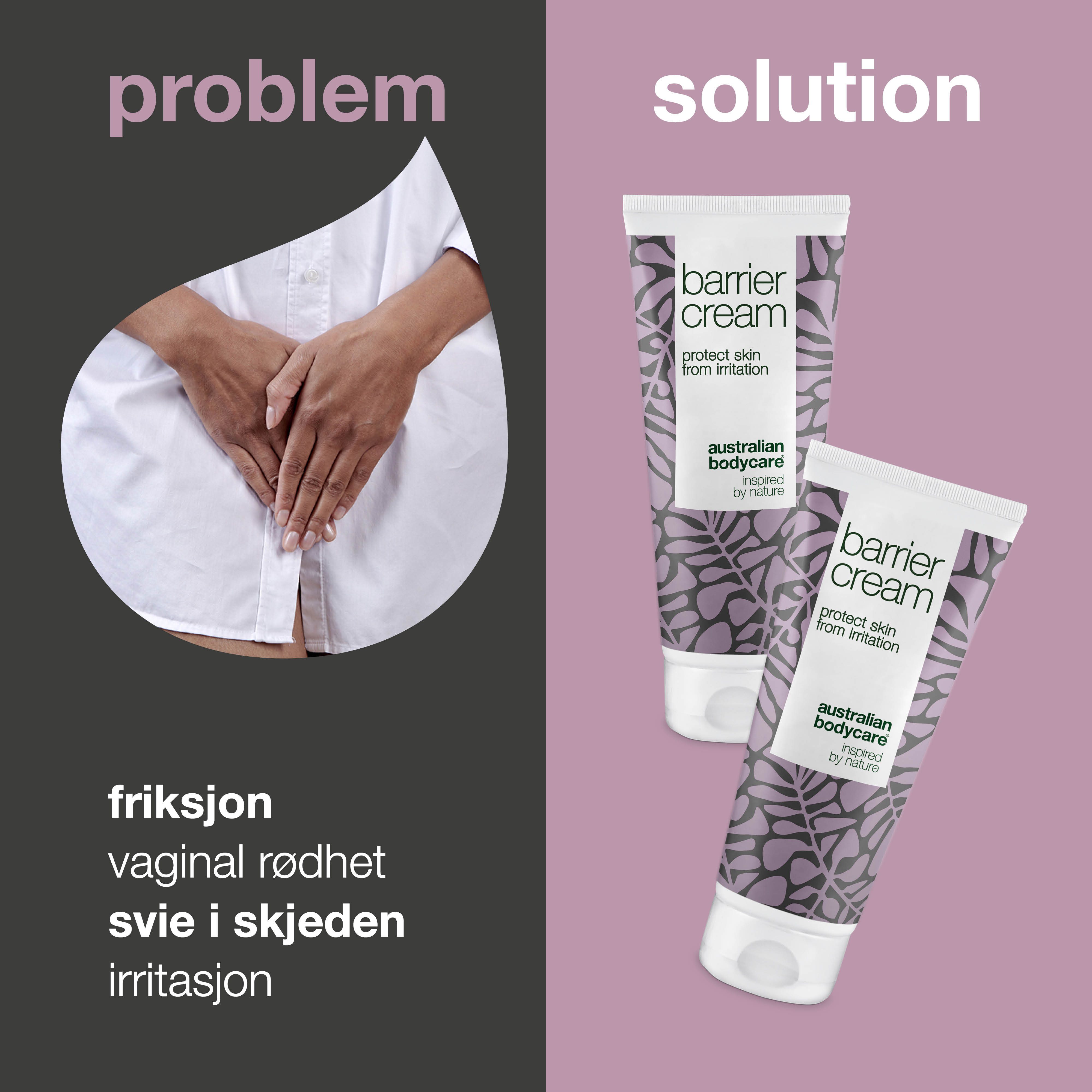 2 stk. Intim Barrierecreme mod irritation — Beskytter intimområdet mod svie, rødme, fugt og friktion