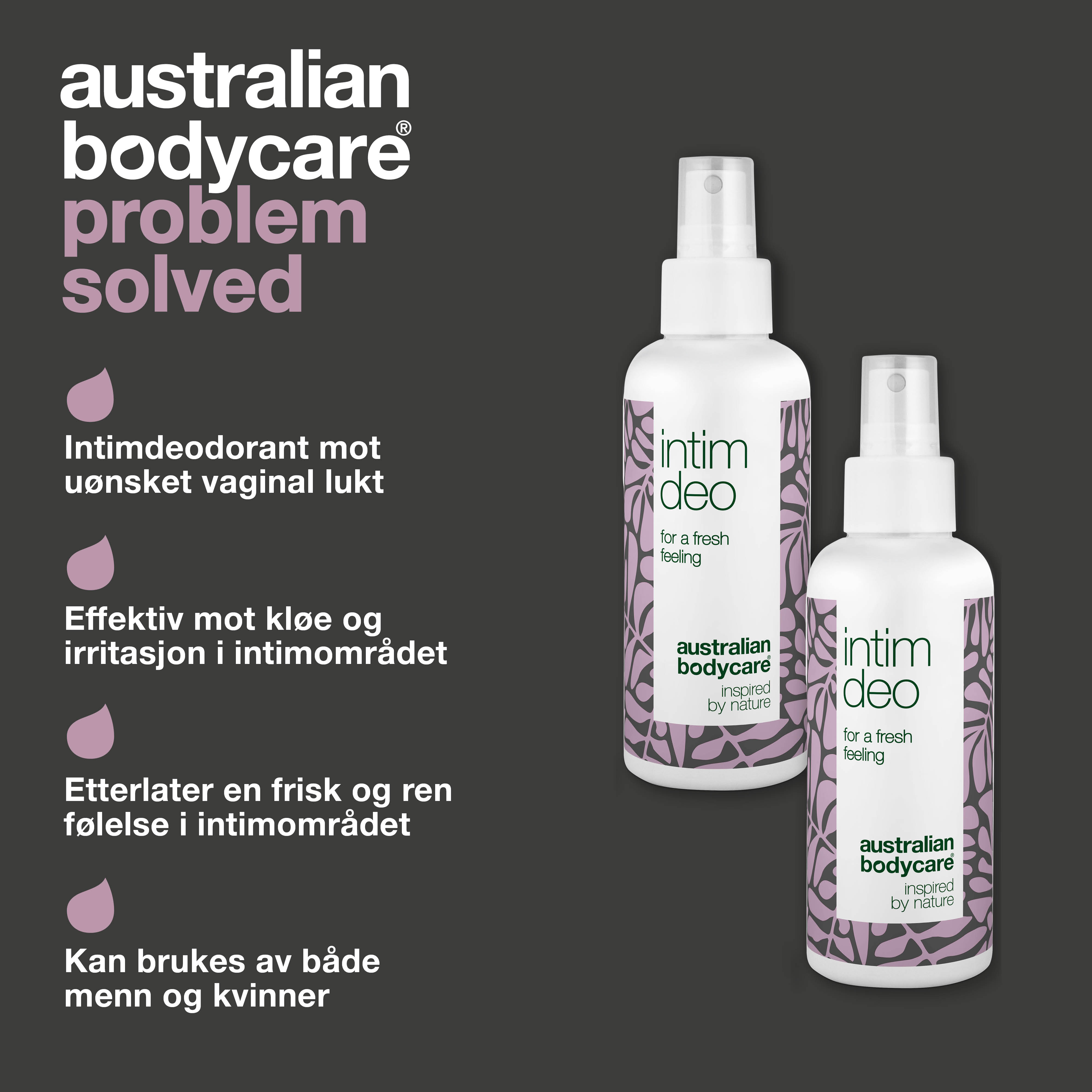 2 stk. Intim Deo mod uønsket lugt — Intim deodorant mod lugt fra underliv og irritation i intimområdet