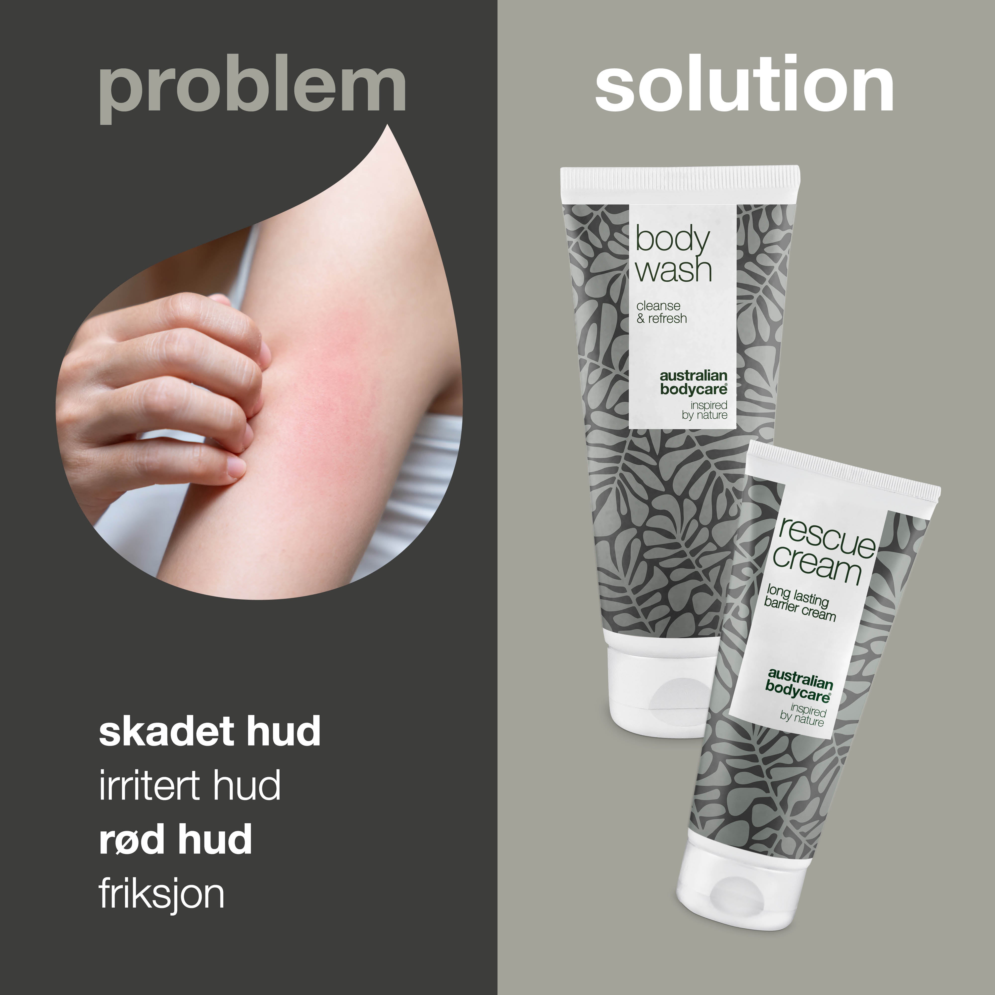 2-pack til rød, utsatt og skadet hud — 3 produkter til pleie og beskyttelse av liggesår, trykksår og intertrigo