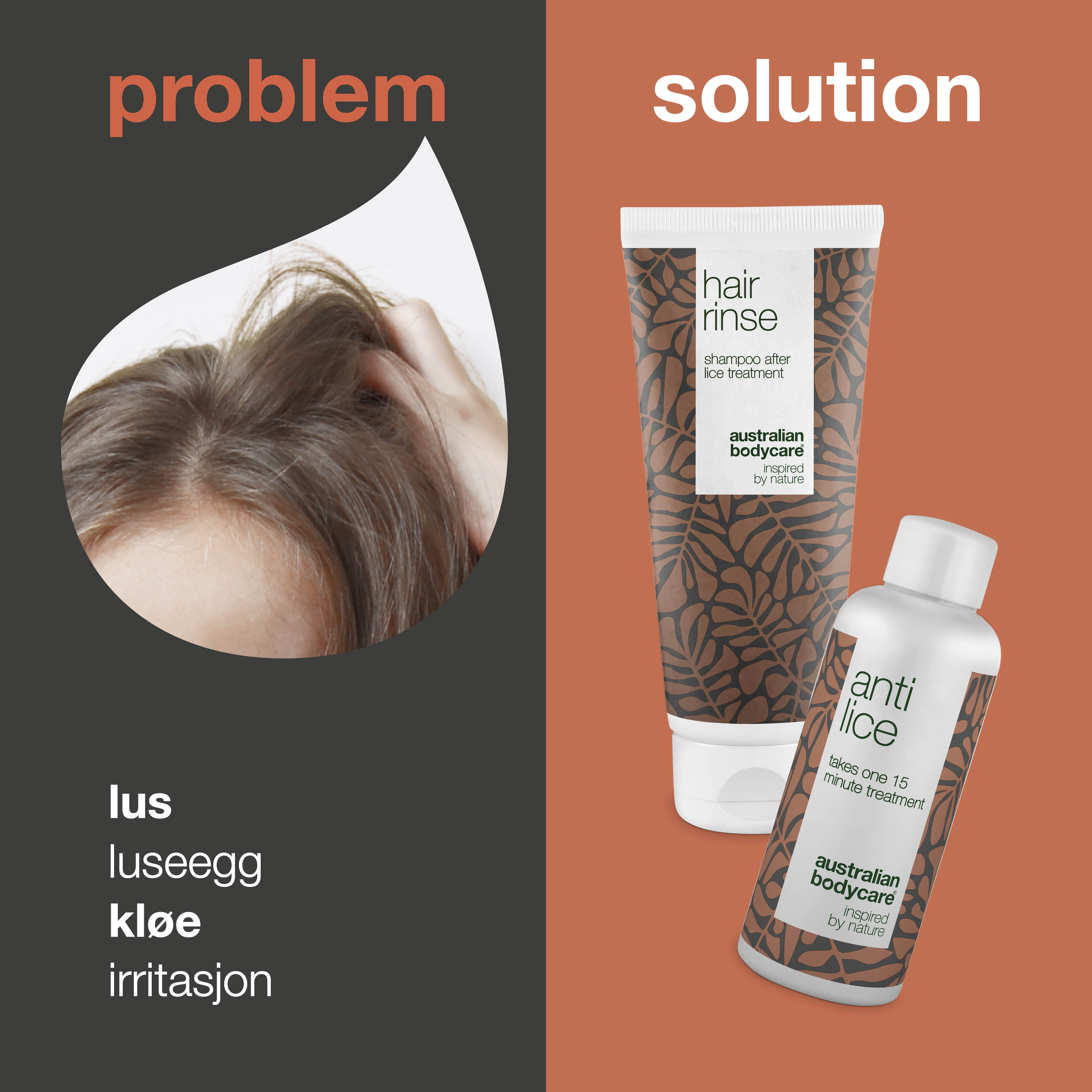 2 luseprodukter til behandling af lus  — Lusekur og forebyggende luseshampoo til problemer med lus