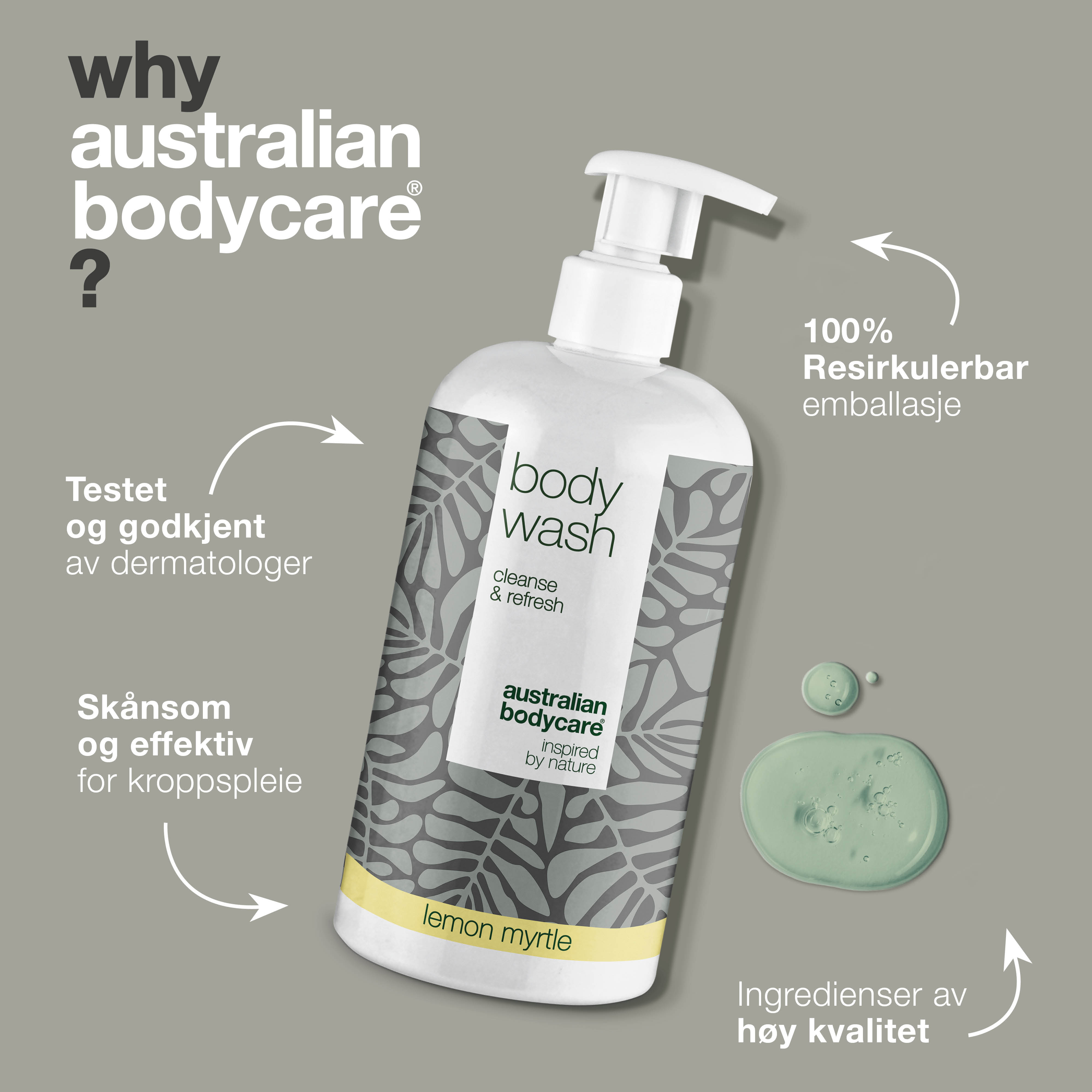 4 for 3 Tea Tree Body Wash 500 ml Lemon Myrtle - pakketilbud — Pakketilbud med 4 Body Wash (500 ml): Tea Tree Oil Lemon Myrtle