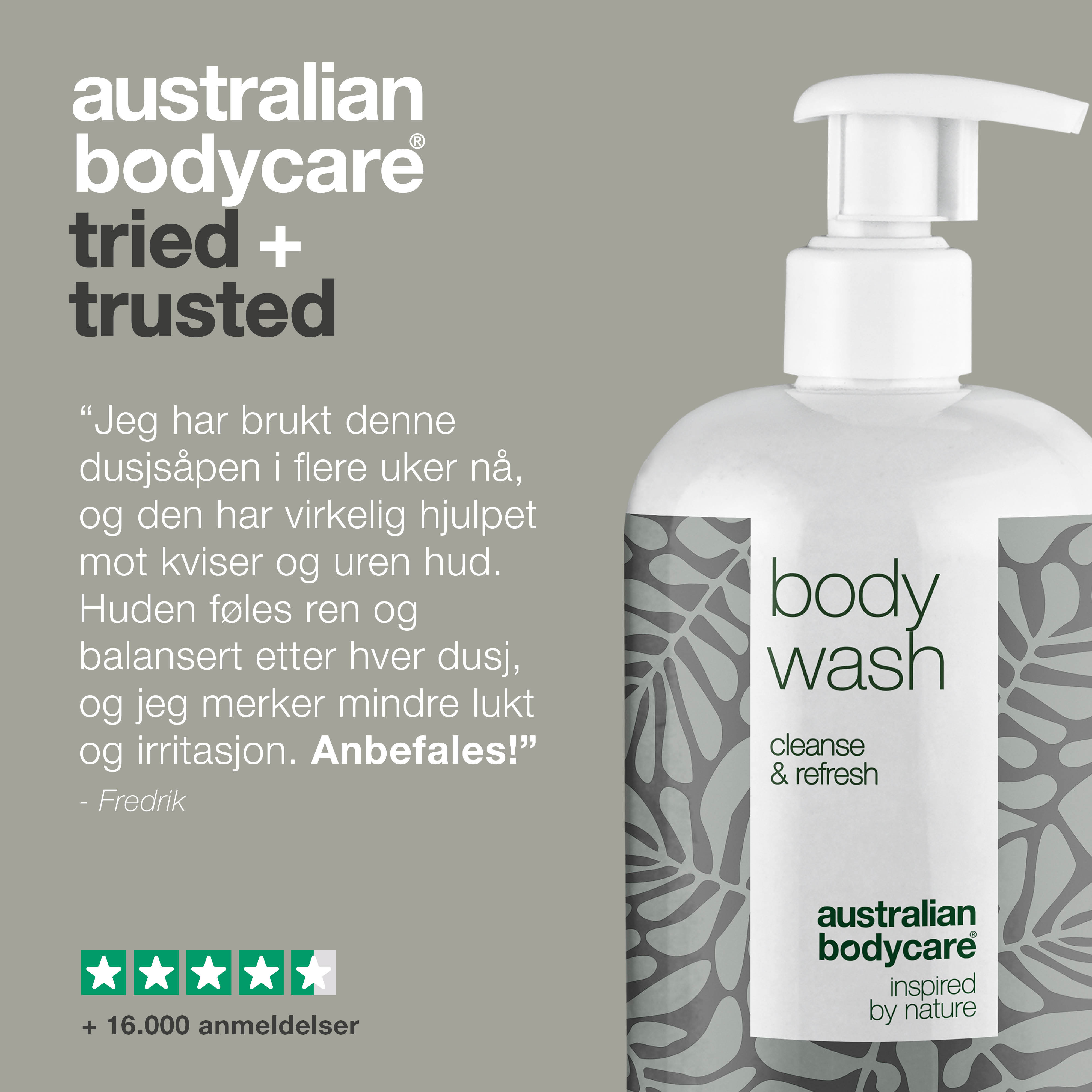4 for 3 Tea Tree Body Wash 500 ml Lemon Myrtle - pakketilbud — Pakketilbud med 4 Body Wash (500 ml): Tea Tree Oil Lemon Myrtle