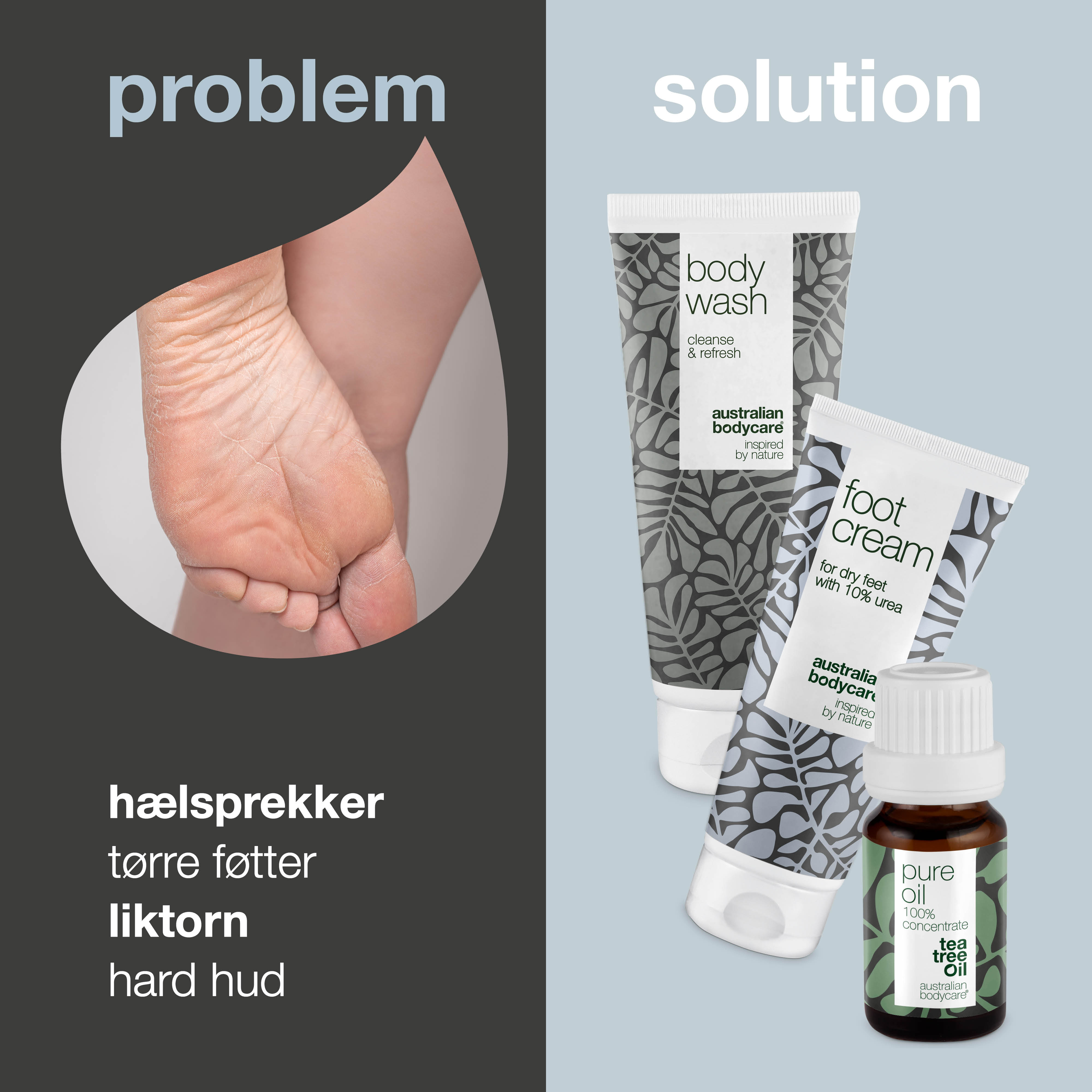 3 pak til hård hud på fødder og hæle — Modvirker og forebygger hælrevner og hård hud på fødderne