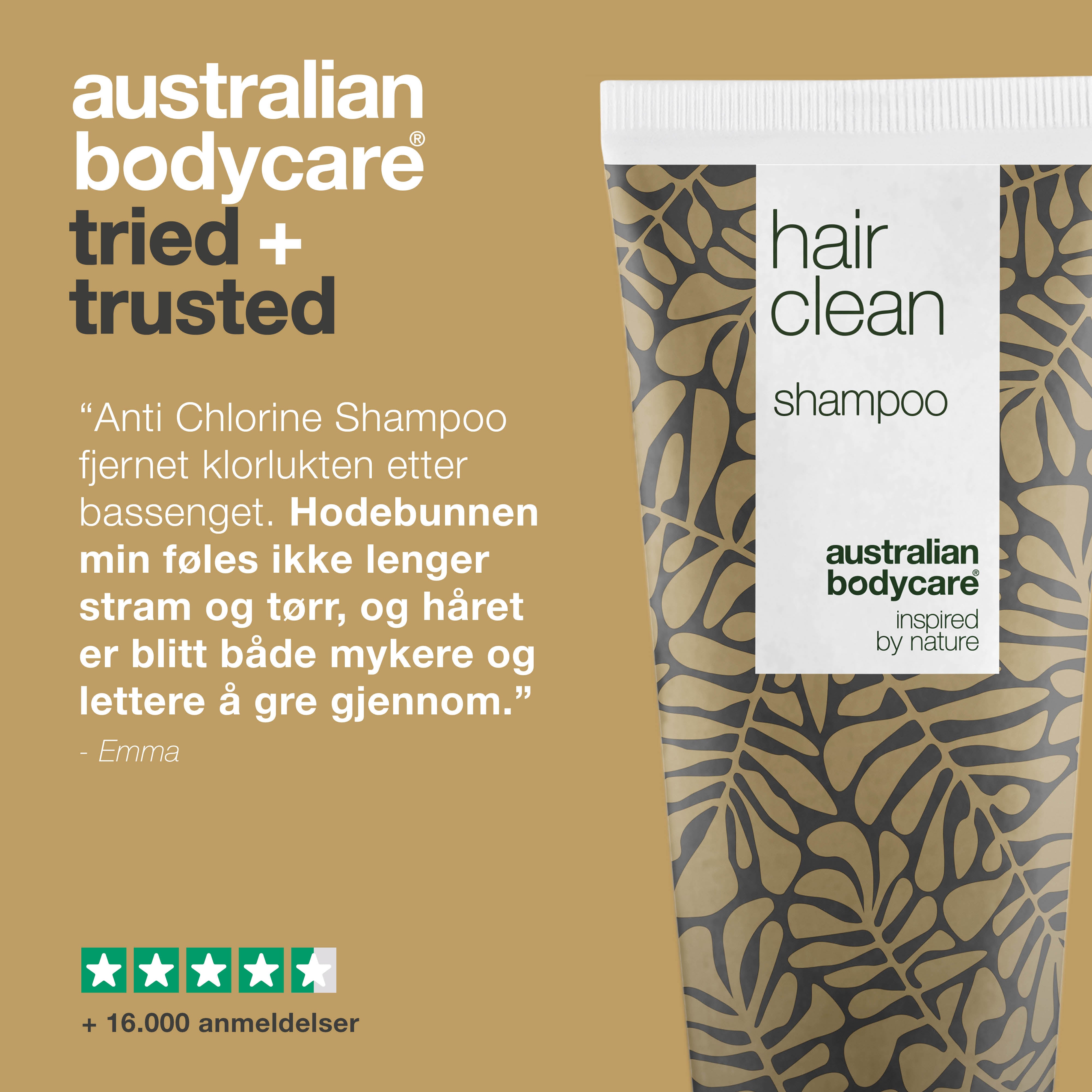 Anti Klor Shampoo — Tea Tree Oil shampoo fjerner lugten af klor