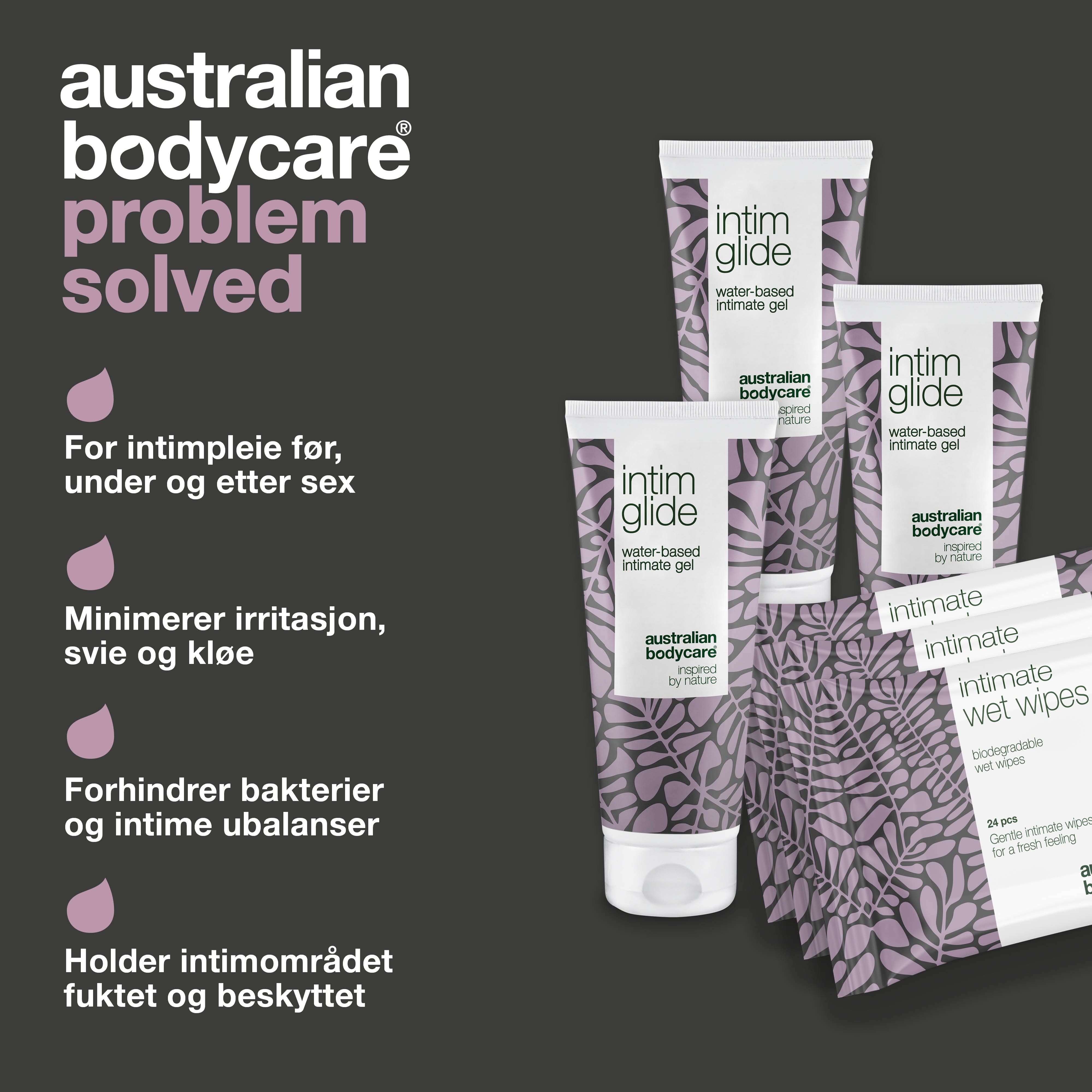 6-pak til pleje af svie under og efter samleje — Intimpakke mod svie, kløe, tørhed og uønsket lugt fra underliv