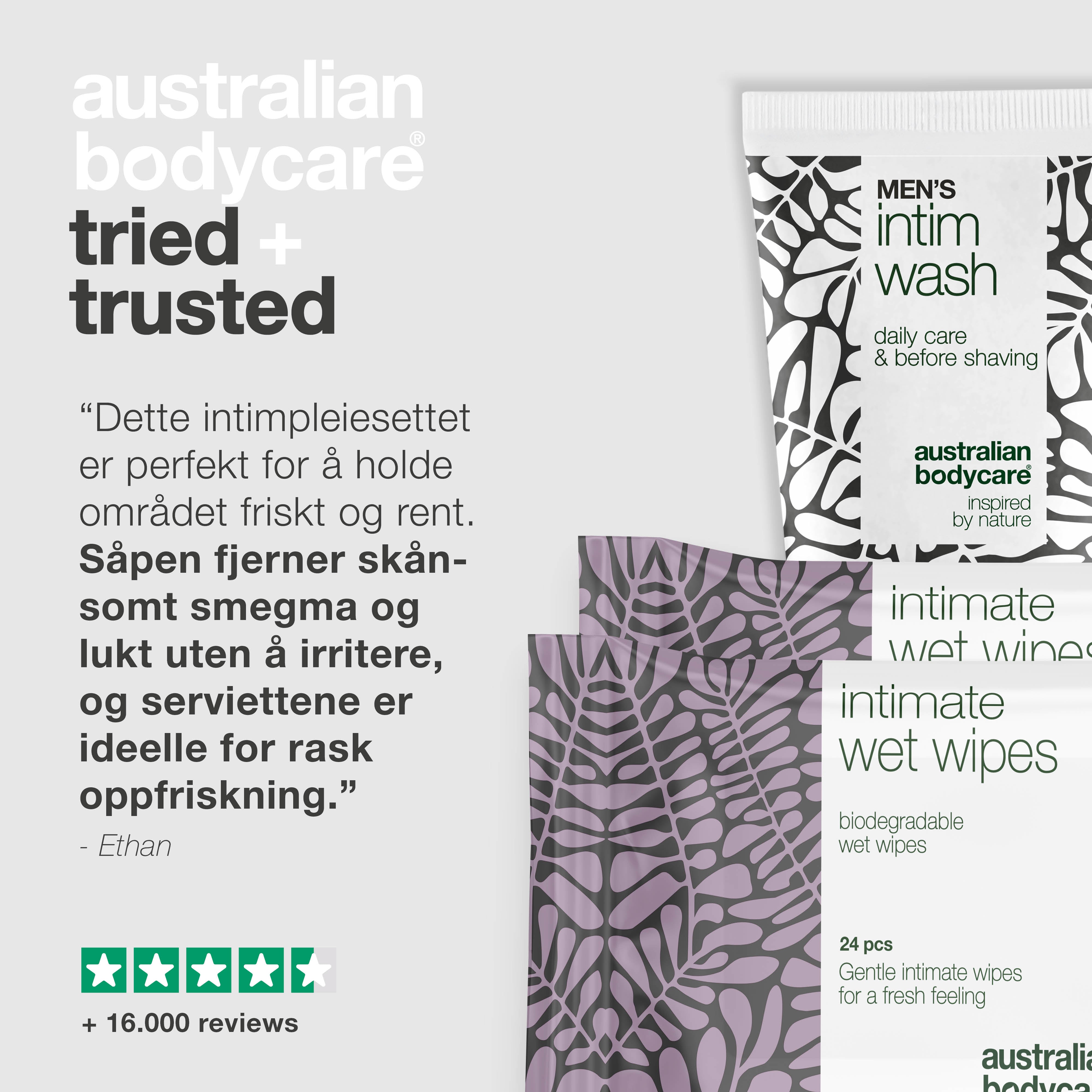 Pakke til pleje ved nakkeost — Fjerner og forebygger smegma i intimområdet