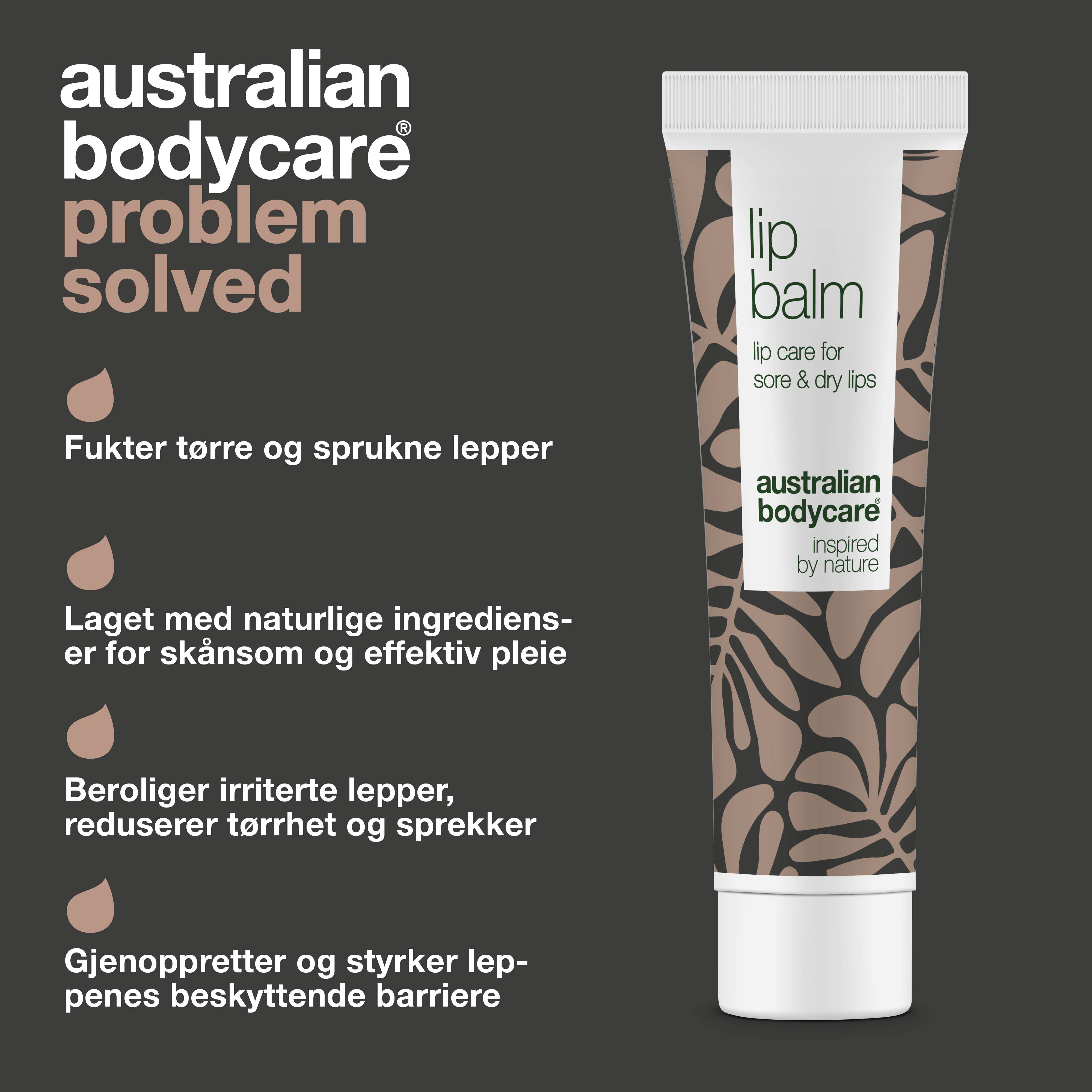 Læbepomade til pleje af tørre læber — Lip balm med Tea Tree Oil til tørre læber og pleje ved forkølelsessår