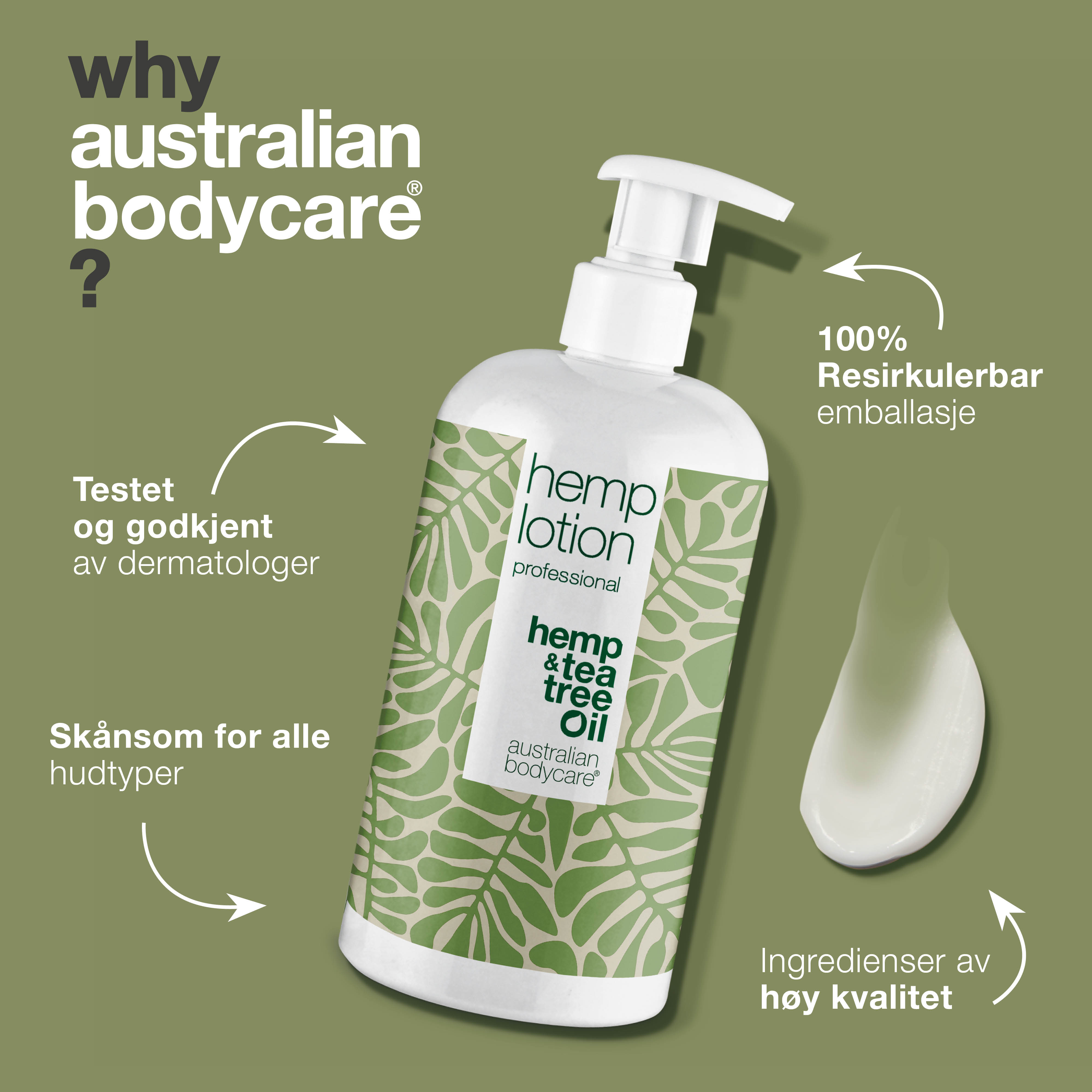 Hamp Body lotion — Fugtpleje med Hamp Olie til tør hud og mod bumser på kroppen