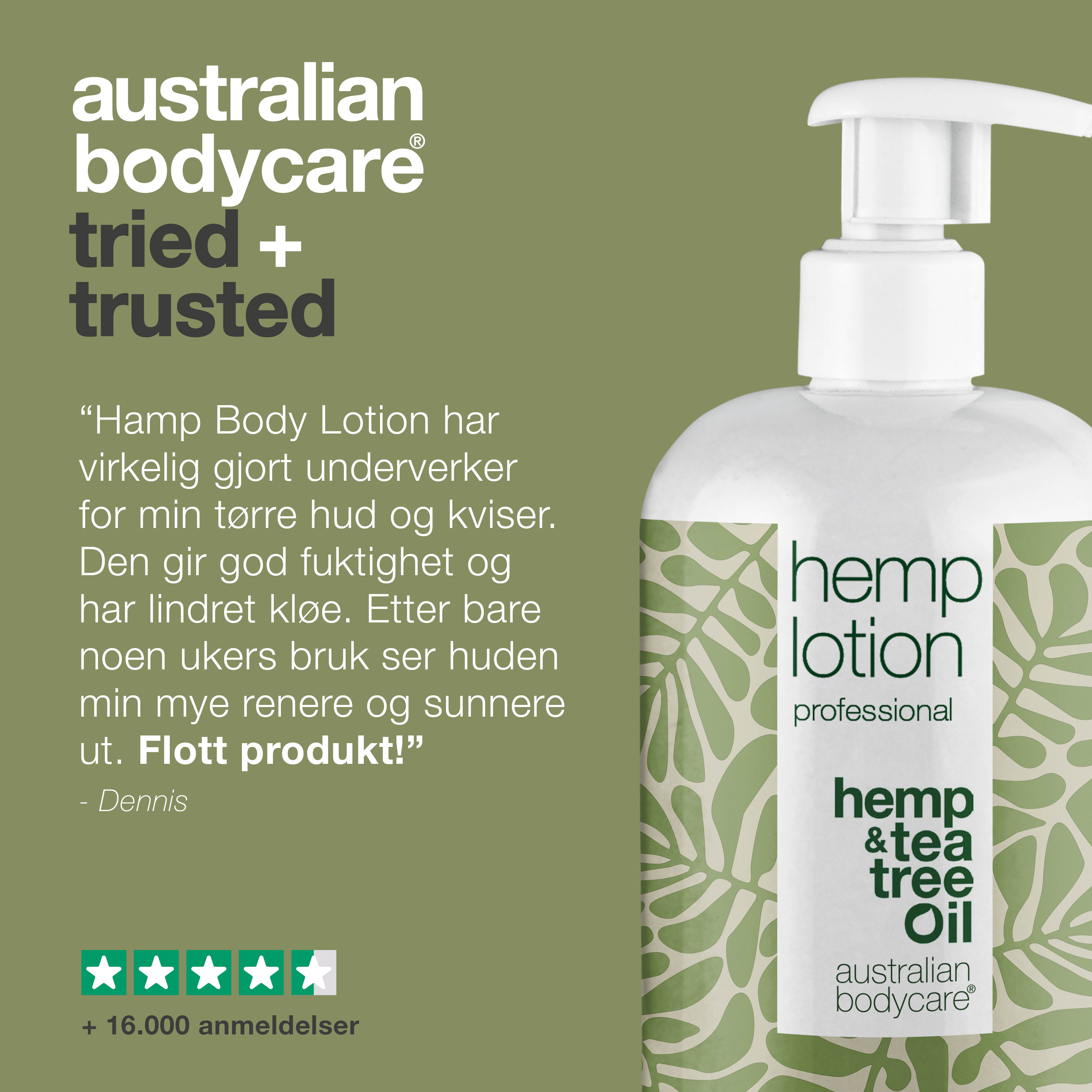 Hamp Body lotion — Fugtpleje med Hamp Olie til tør hud og mod bumser på kroppen