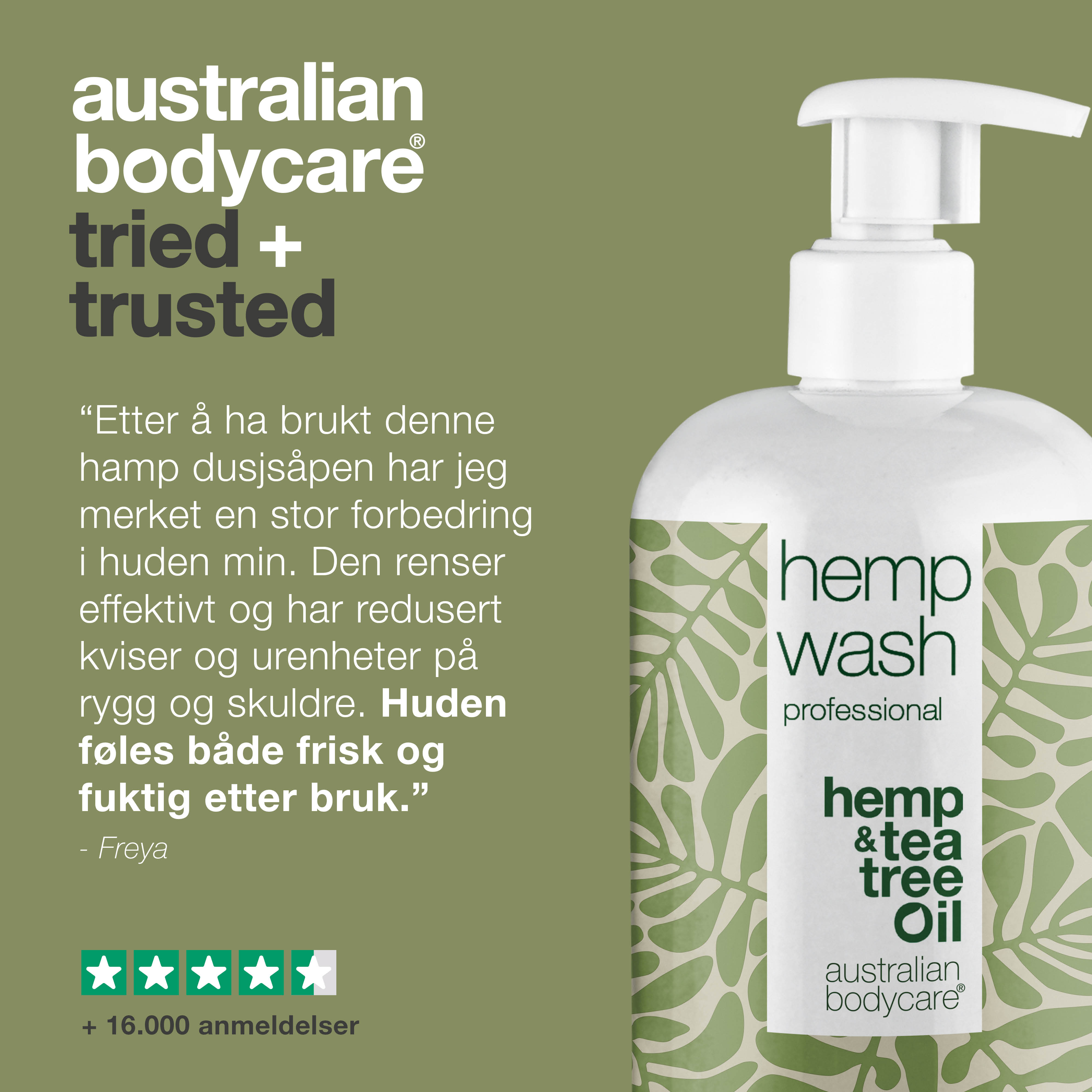 Hamp Shower Gel til uren hud — Body Wash med hamp olie mod tør og fedtet hud