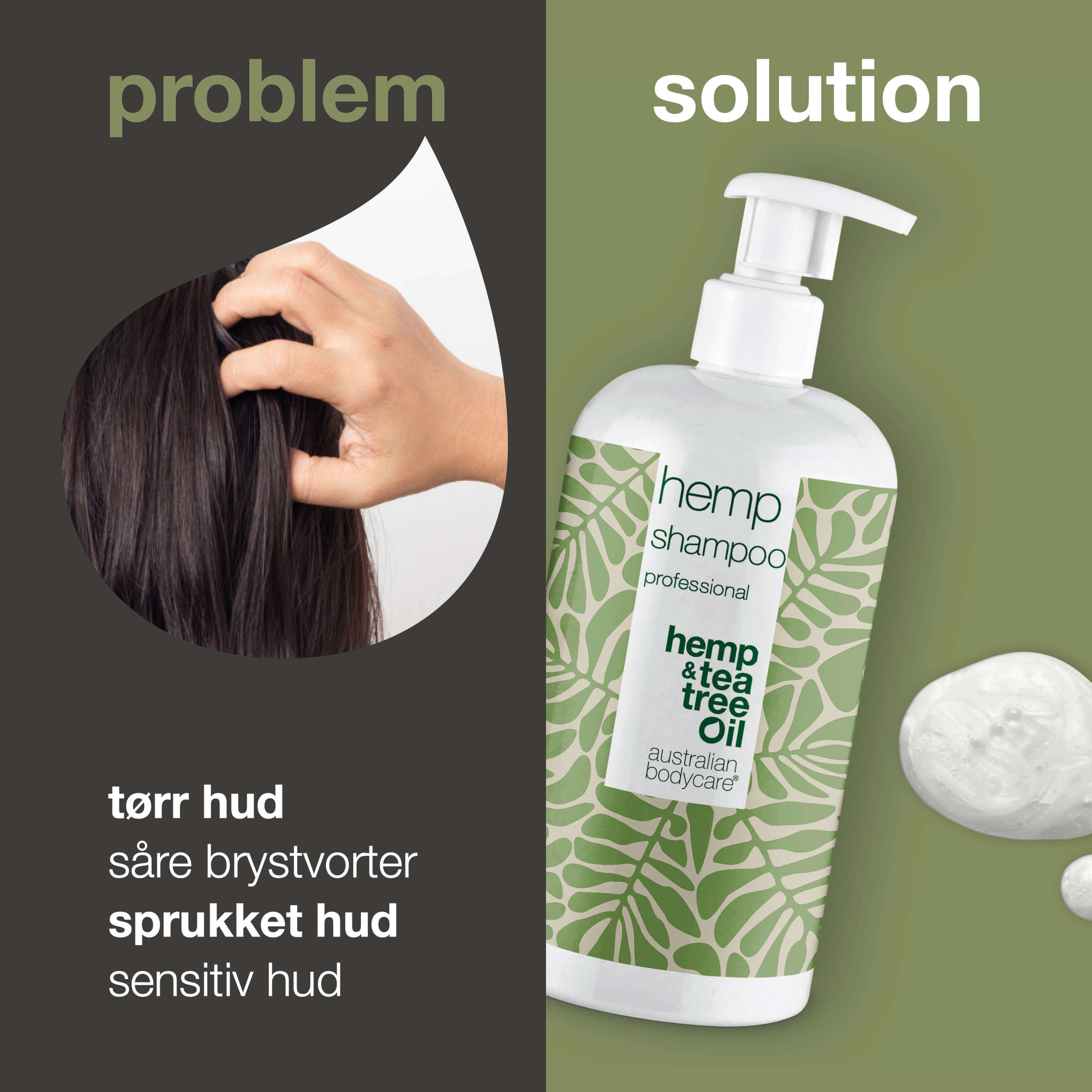 Hemp sjampo — Shampoo mod tørr hodebunn og fett hår