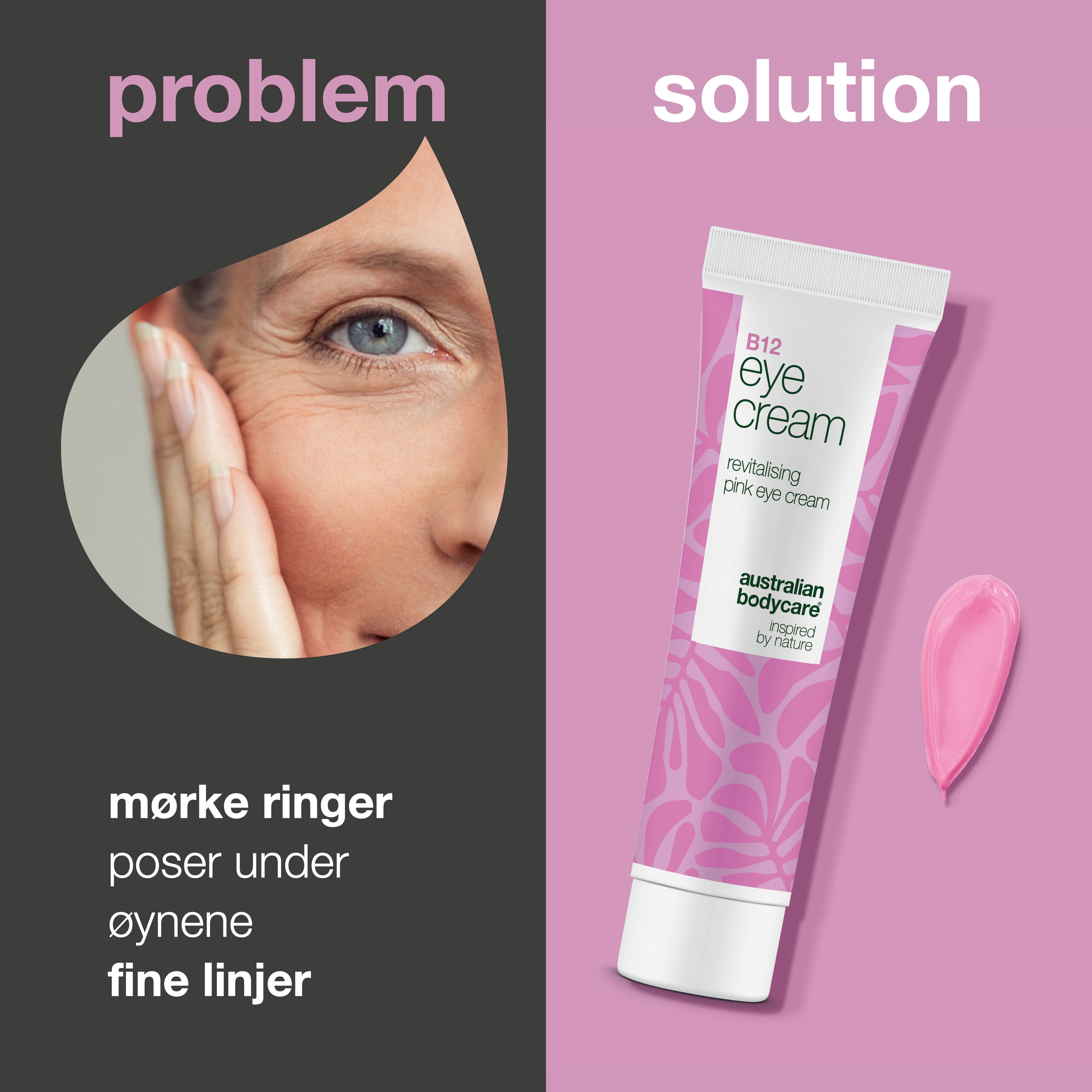 B12 Øjencreme mod poser, mørke rander og fine linjer — B12 øjencreme, der effektivt reducerer poser, mørke rande og fine linjer. Fugtgivende og opstrammende.