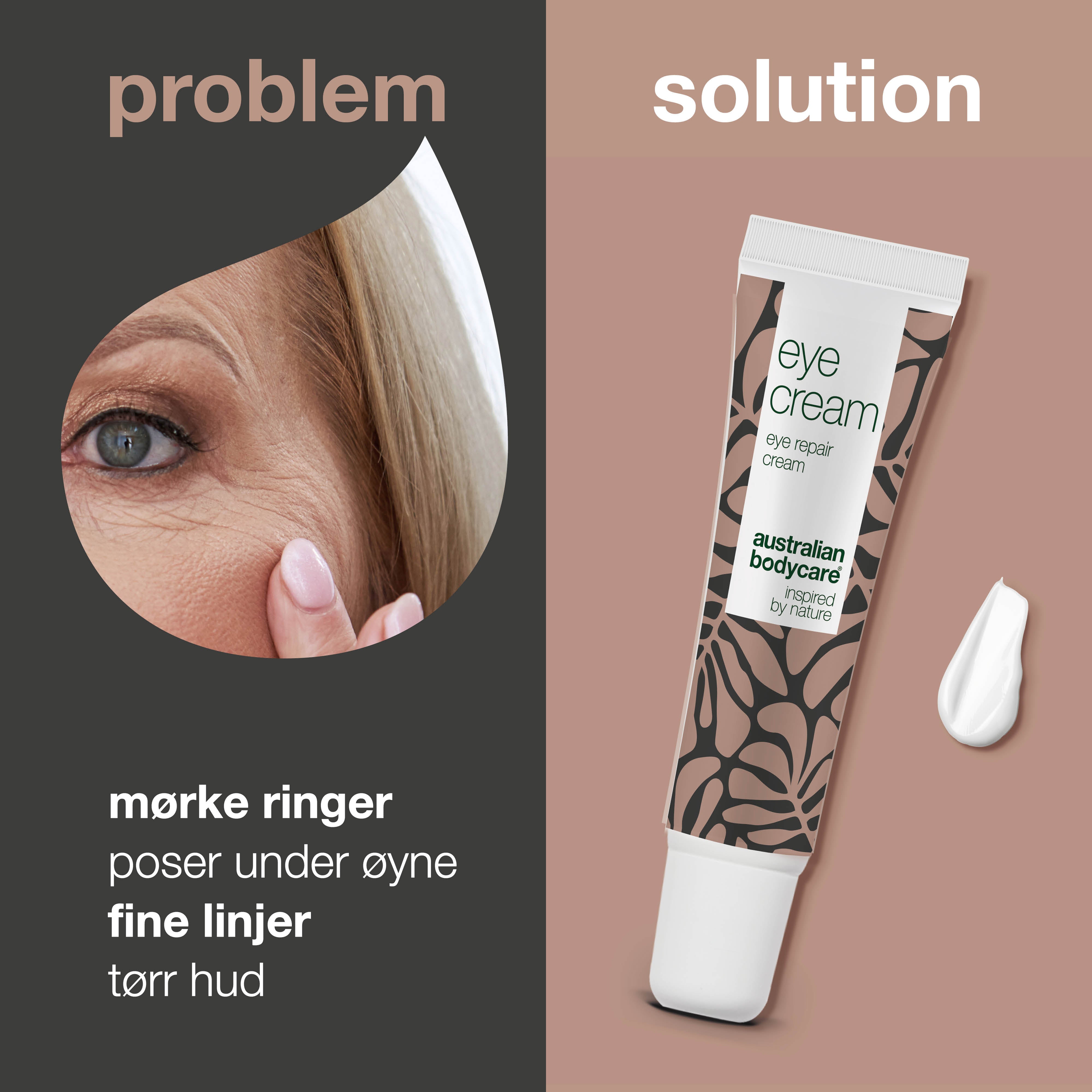 Øyekrem mot poser, mørke ringer og fine linjer — Effektiv øyekrem som reduserer poser og mørke ringer. Gir fuktighet og styrker huden for et friskere utseende.