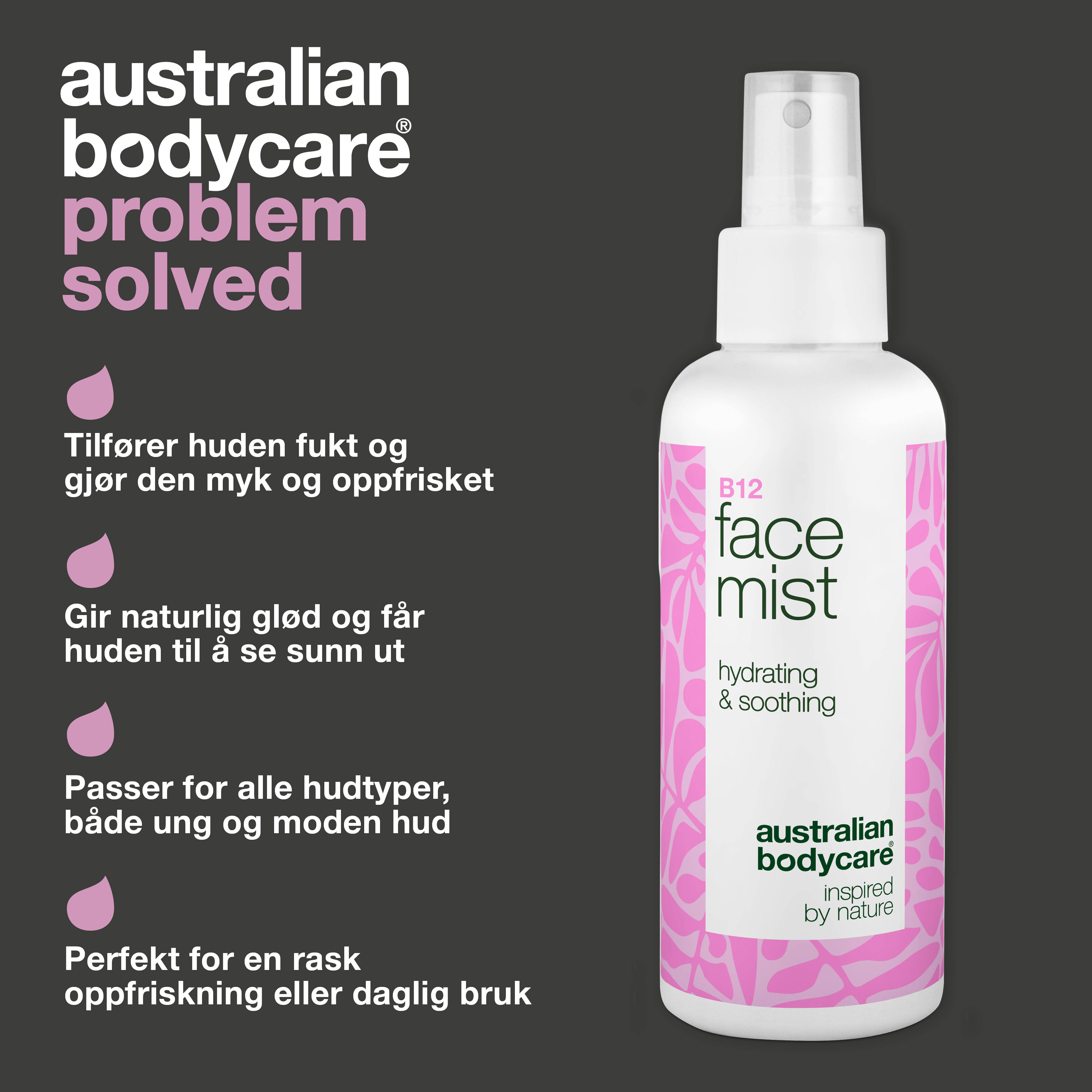 B12 Face Mist – Fugtgivende Spray for Frisk og Strålende Hud — B12 Face Mist giver huden fugt og friskhed. Perfekt til daglig brug eller som hurtig opfriskning i løbet af dagen.
