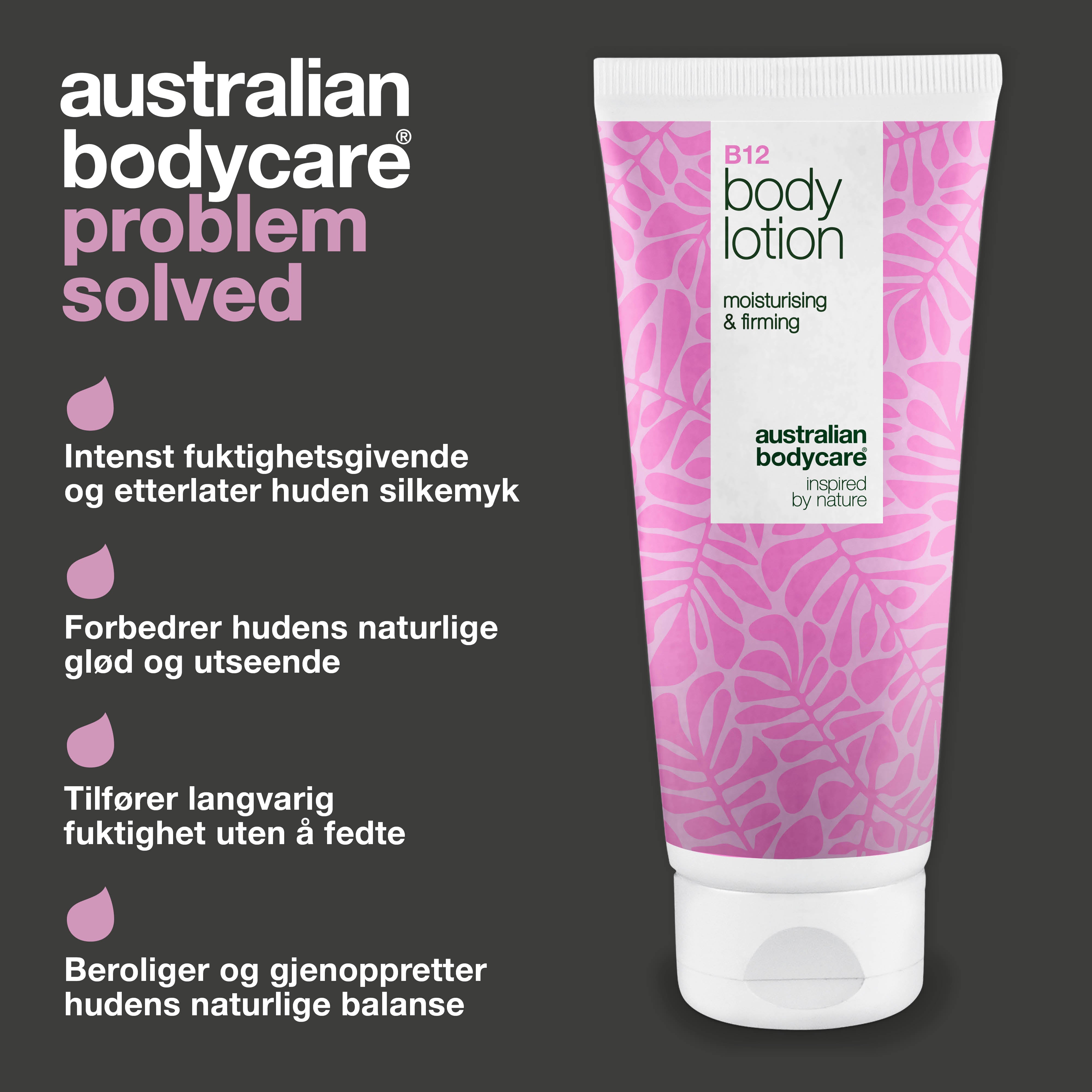 B12 Body Lotion – Naturligt inspireret fugt til alle hudtyper — B12 Body Lotion giver intens fugt og øger hudens elasticitet. Perfekt til daglig pleje og efterlader huden blød og strålende.