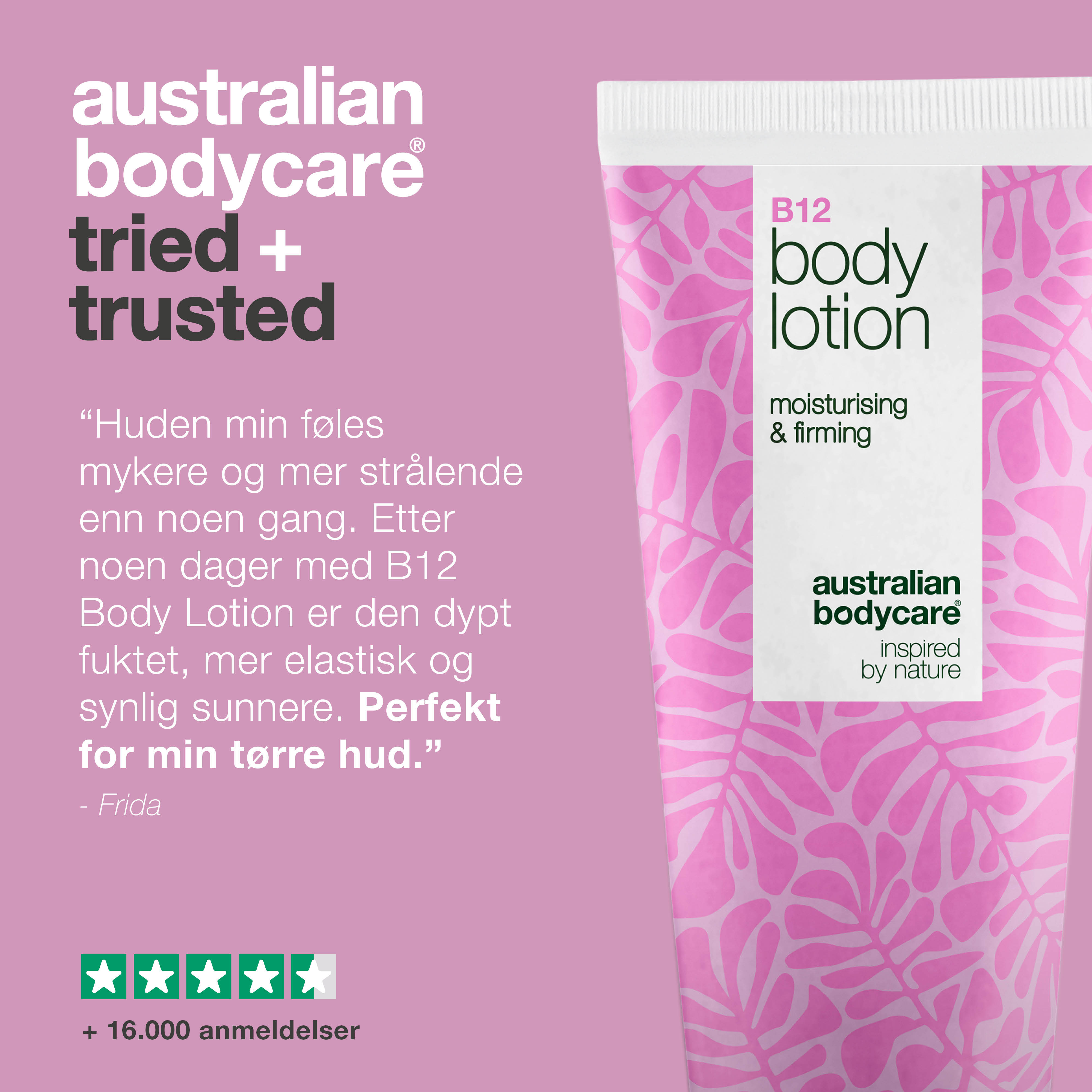 B12 Body Lotion – Naturligt inspireret fugt til alle hudtyper — B12 Body Lotion giver intens fugt og øger hudens elasticitet. Perfekt til daglig pleje og efterlader huden blød og strålende.