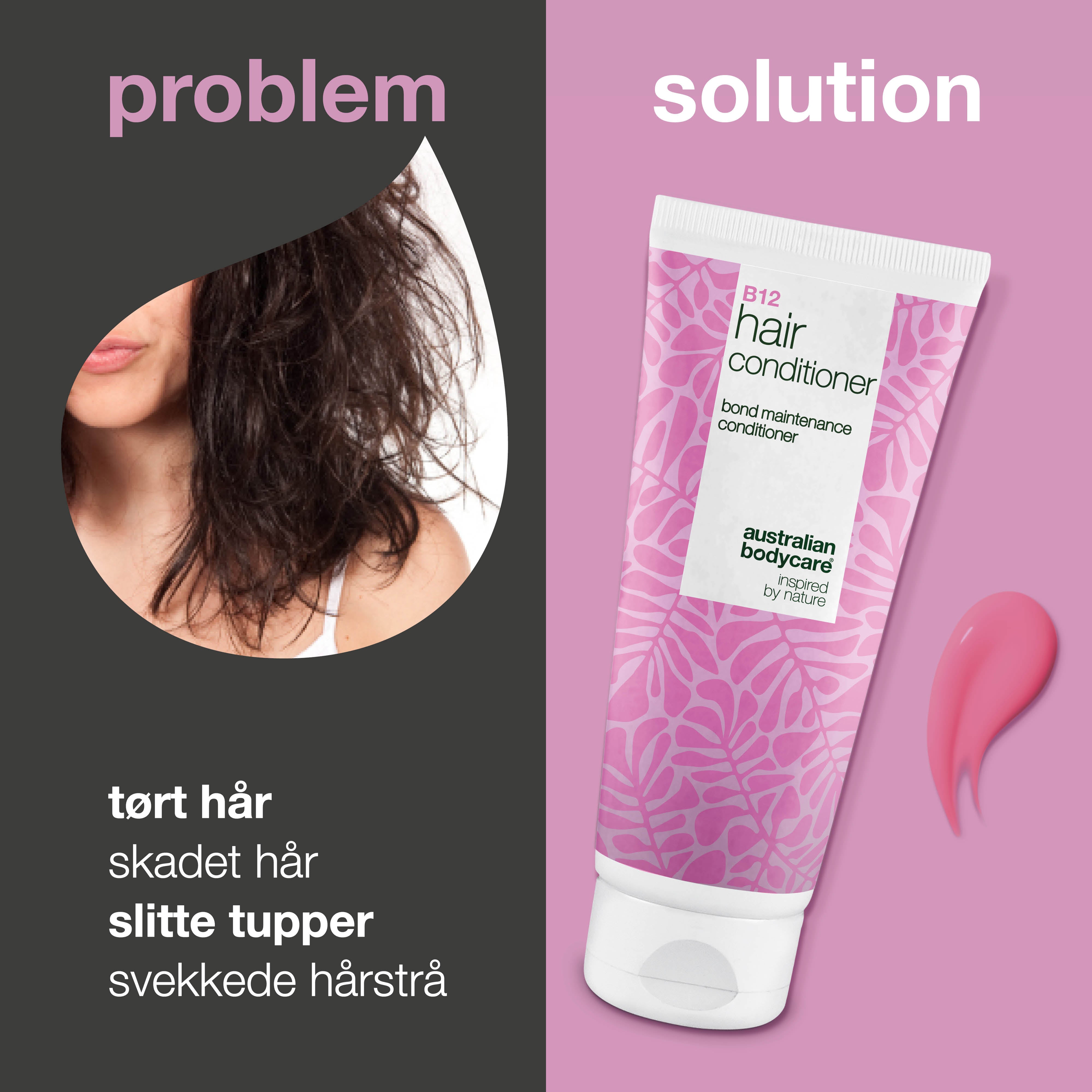 Vitamin B12 Hair Balsam med bond-effekt – styrker og reparerer tørt, skadet hår.