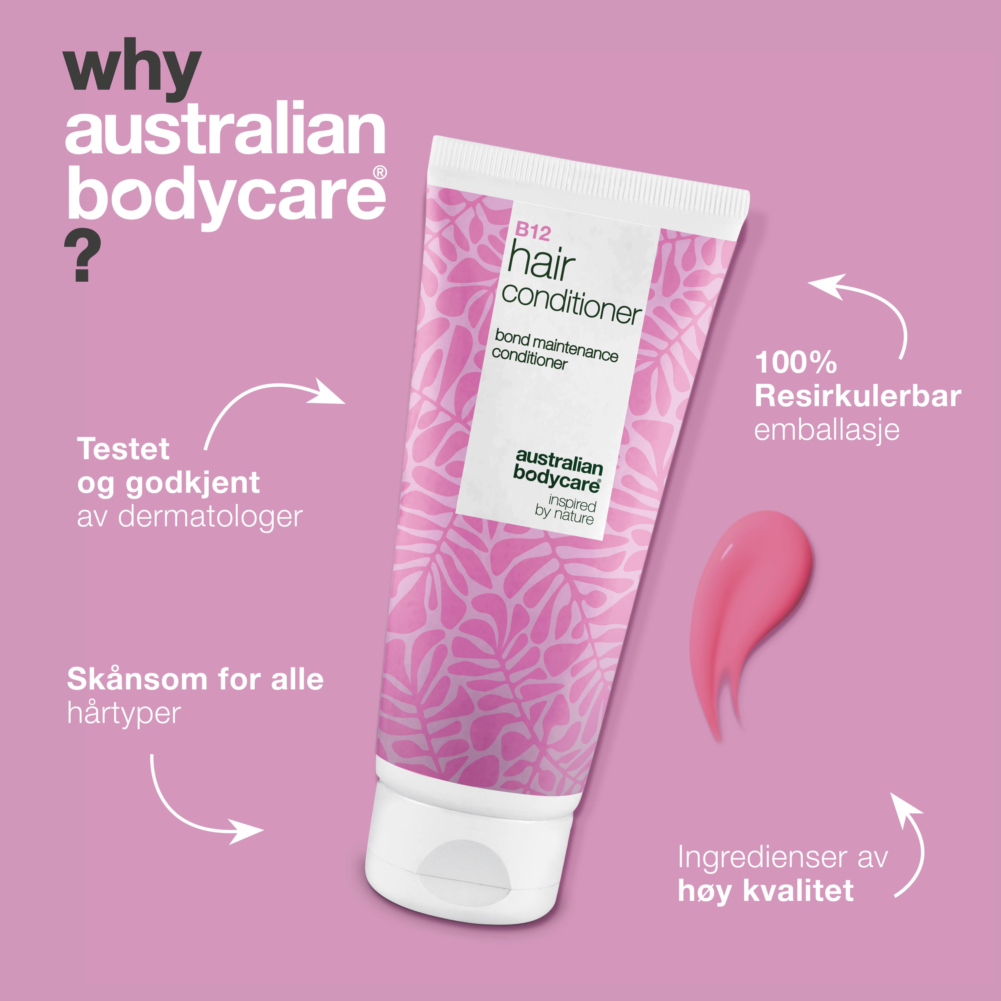 Vitamin B12 Hair Balsam med bond-effekt – styrker og reparerer tørt, skadet hår.