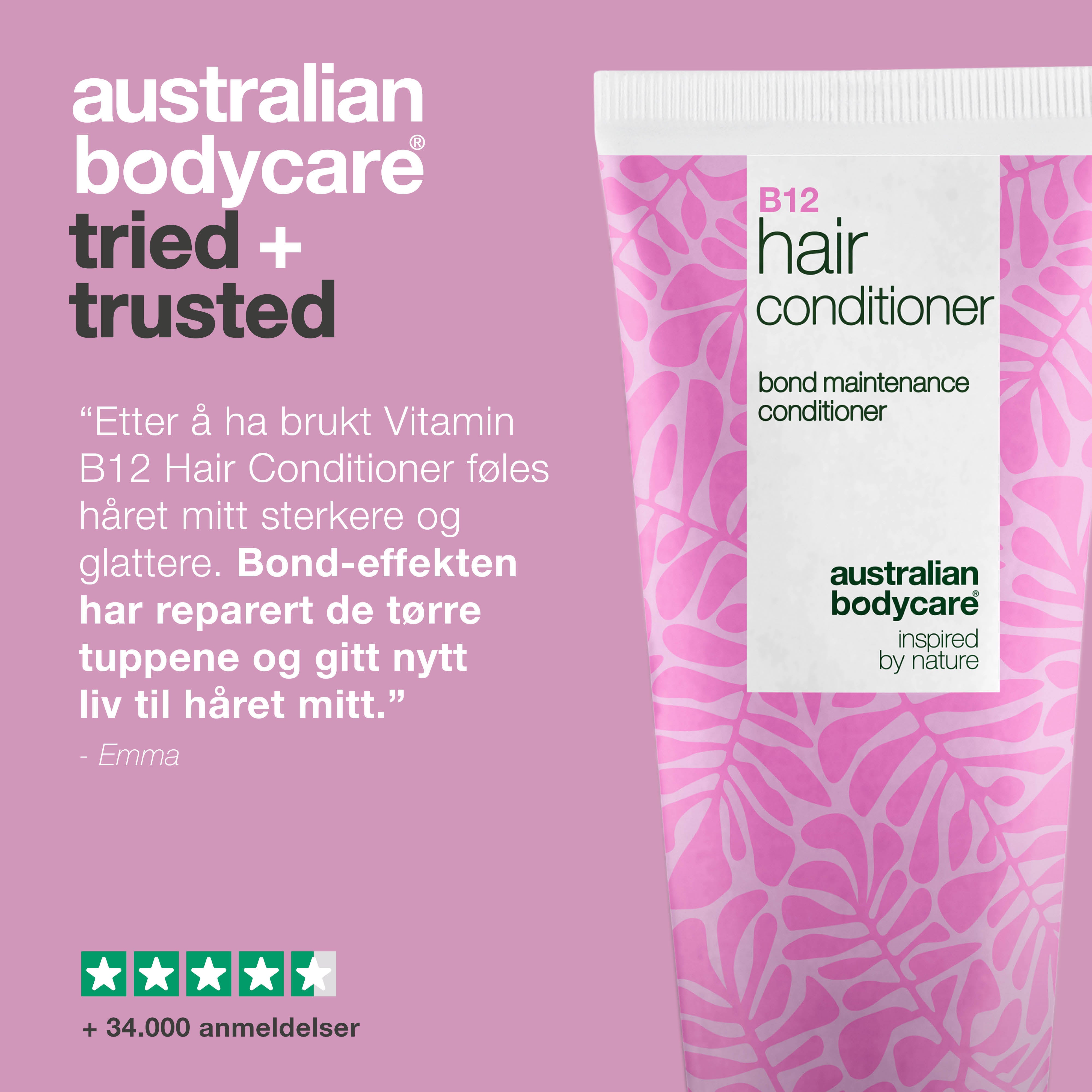 Vitamin B12 Hair Balsam med bond-effekt – styrker og reparerer tørt, skadet hår.