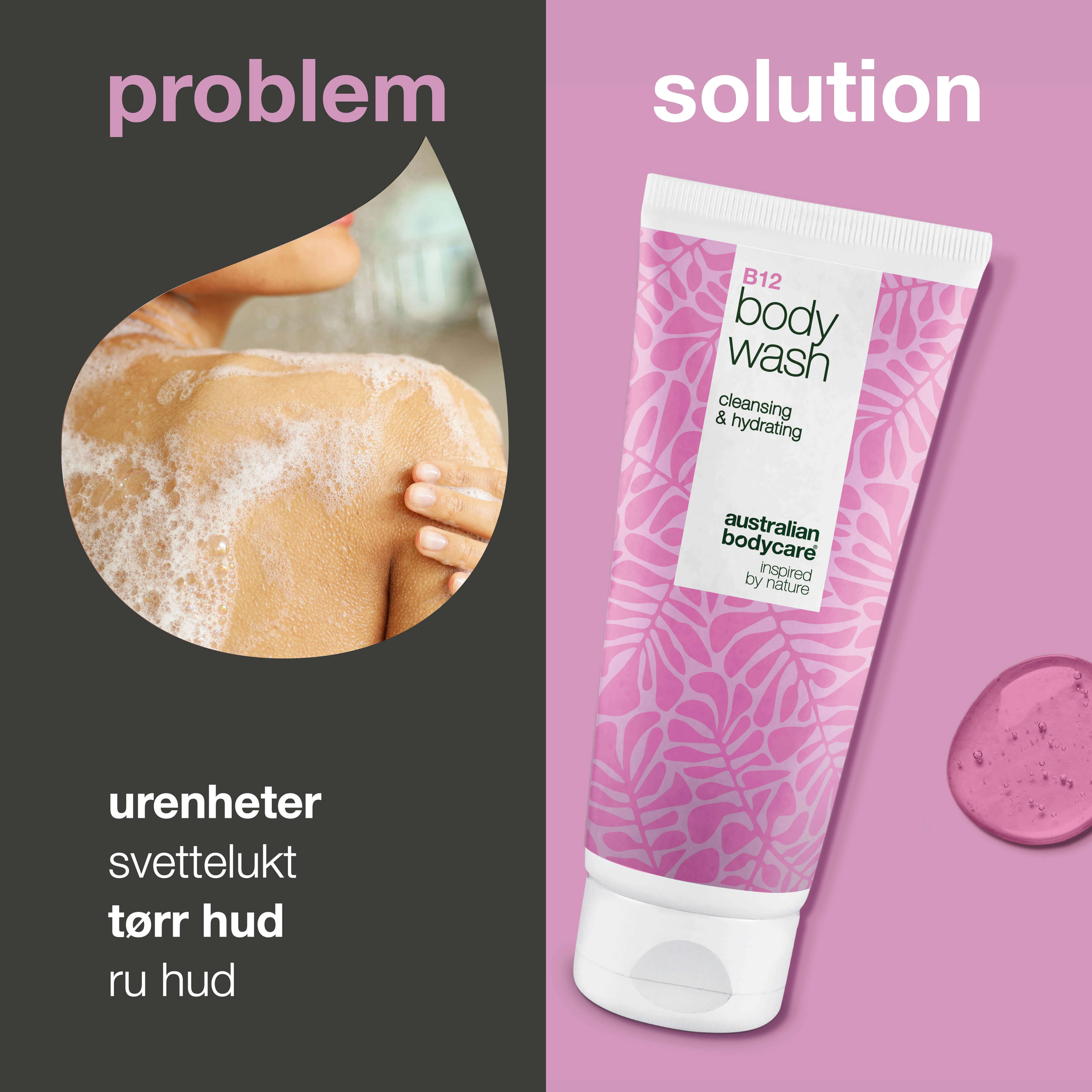 Body Wash med B12 – Daglig fukt og pleie — B12 Body Wash – daglig rens og fukt som gir en myk og sunn hud.